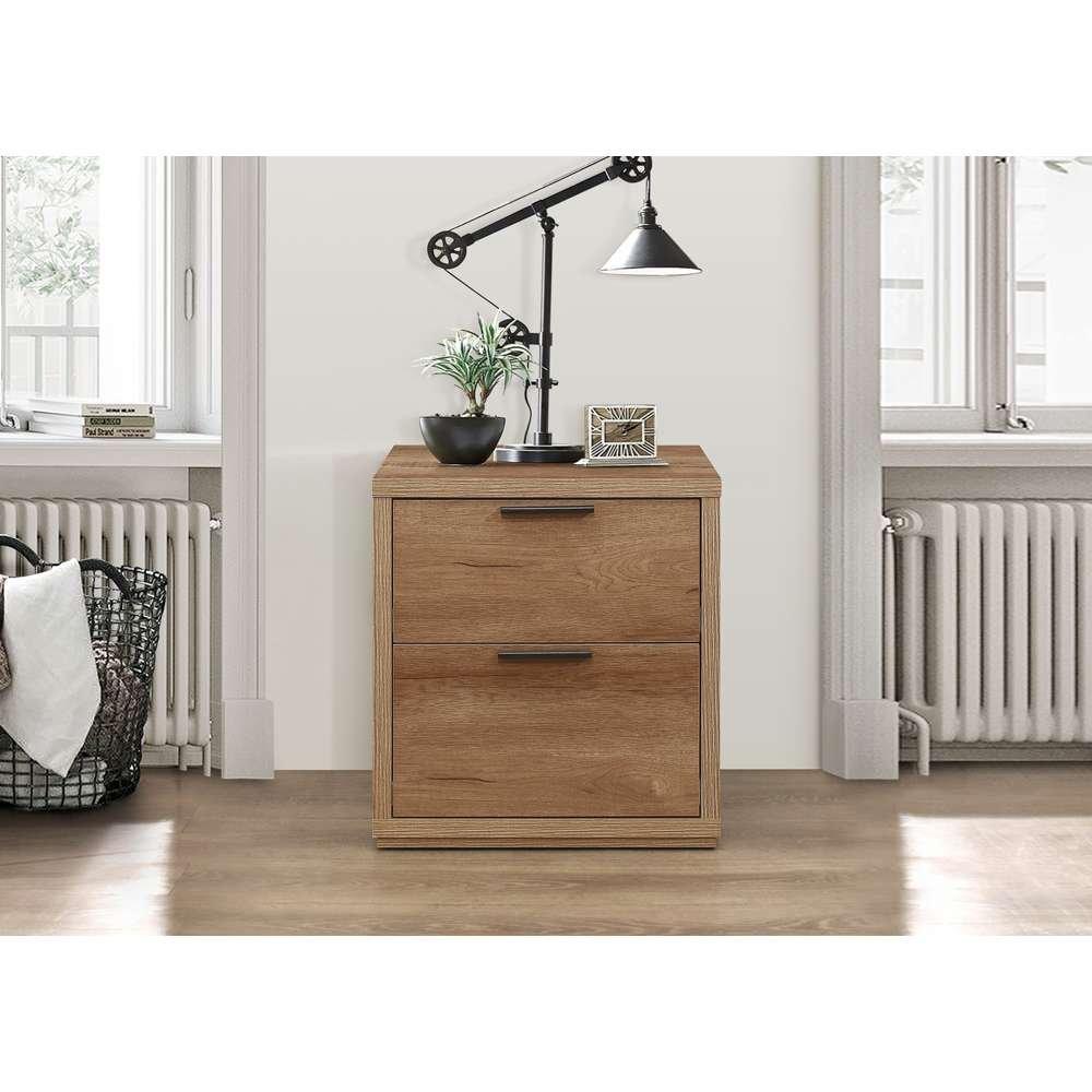Rustic Oak - Birlea - Stockwell 2 Drawer Bedside Table - 2