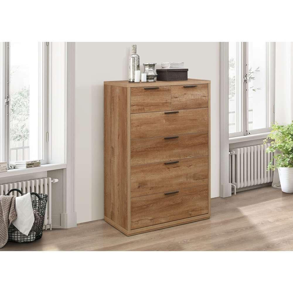 Birlea  Stockwell 4+2 Drawer Chest - Rustic Oak