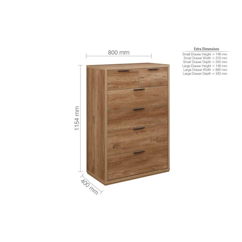 Rustic Oak - Birlea - Stockwell 4 + 2 Chest - 5