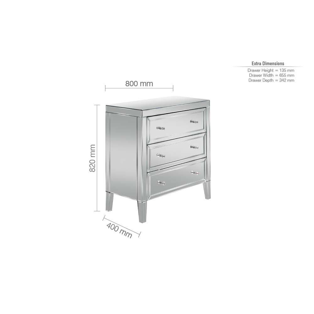 Mirrored - Birlea - Valencia 3 Drawer Chest - 11
