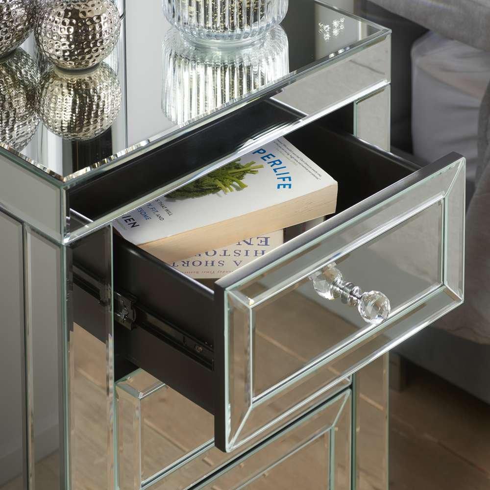 Mirrored - Birlea - Valencia 3 Drawer Bedside - 2