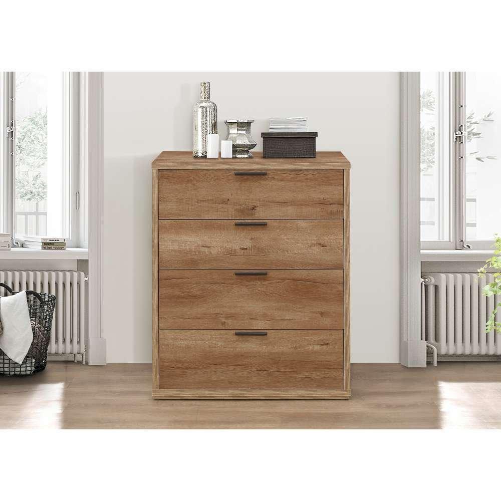 Rustic Oak - Birlea - Stockwell 4 Drawer Chest - 2