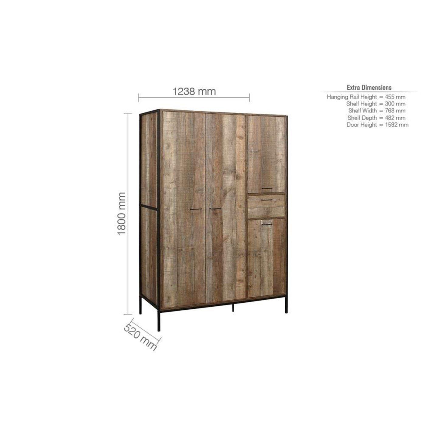 Rustic - Birlea - Urban 4 Door Wardrobe - 8
