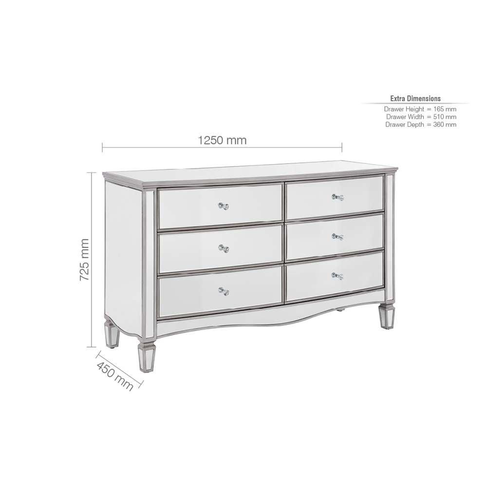 Mirrored - Birlea - Elysee 6 Drawer Wide Chest - 11