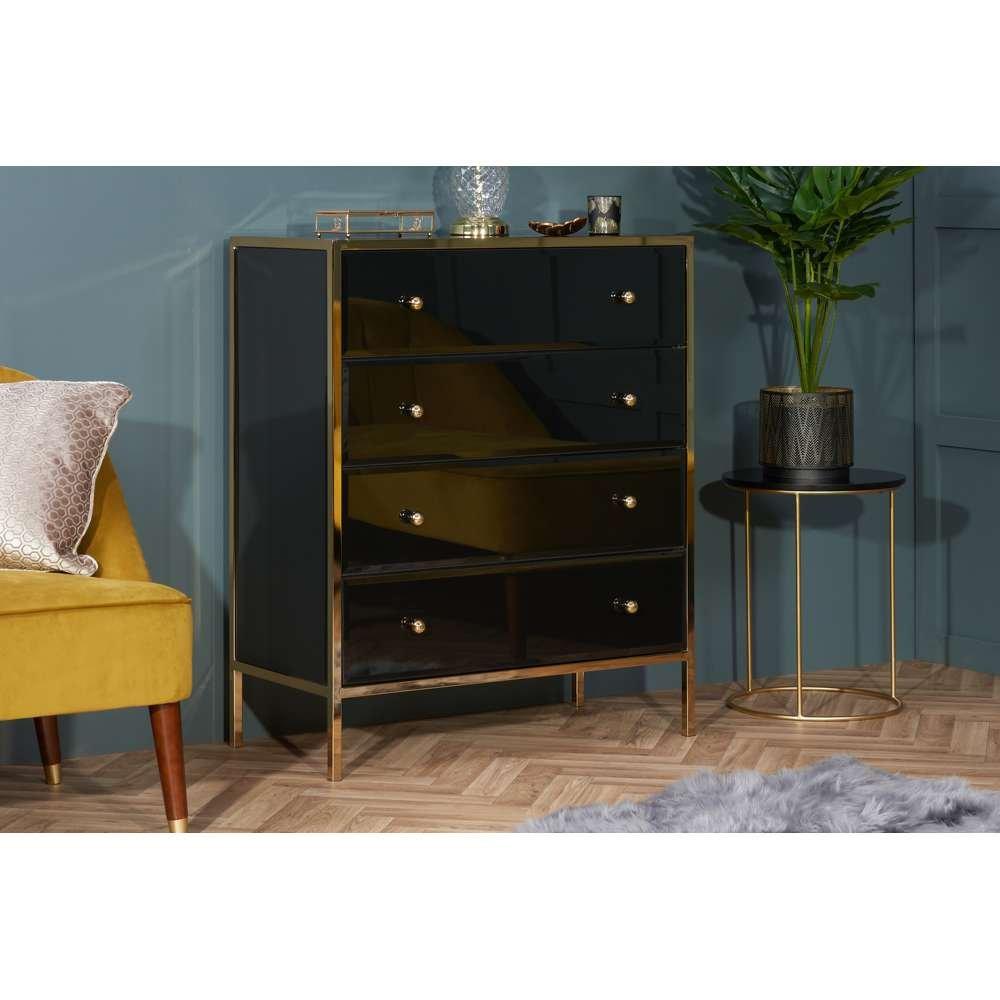 Black & Gold - Birlea - Fenwick 4 Drawer Chest - 1