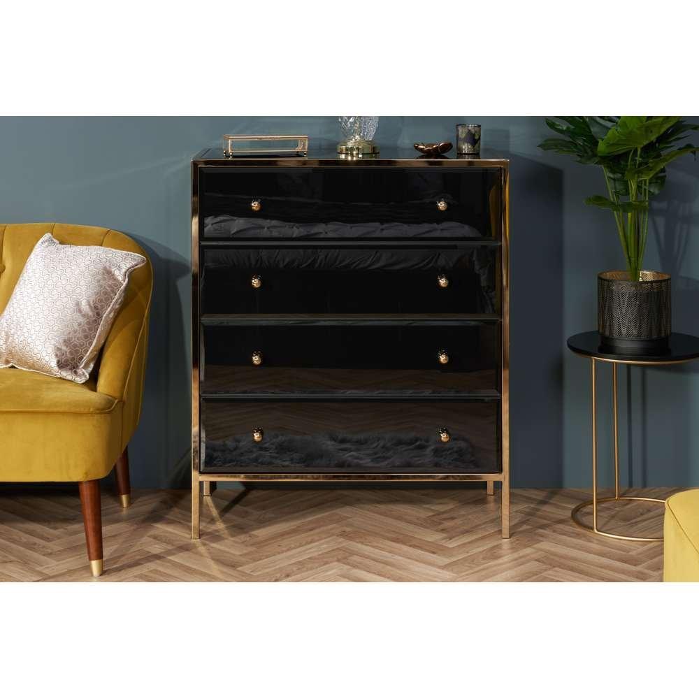 Black & Gold - Birlea - Fenwick 4 Drawer Chest - 2