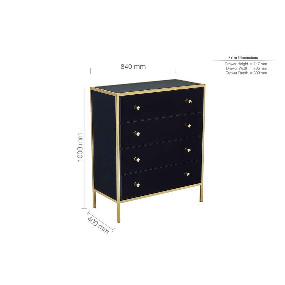 Black & Gold - Birlea - Fenwick 4 Drawer Chest - 8