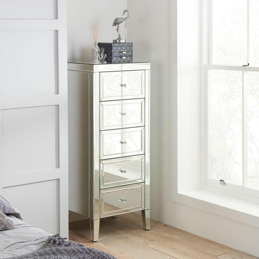 Mirrored - Birlea - Valencia 5 Drawer Narrow Chest - 1