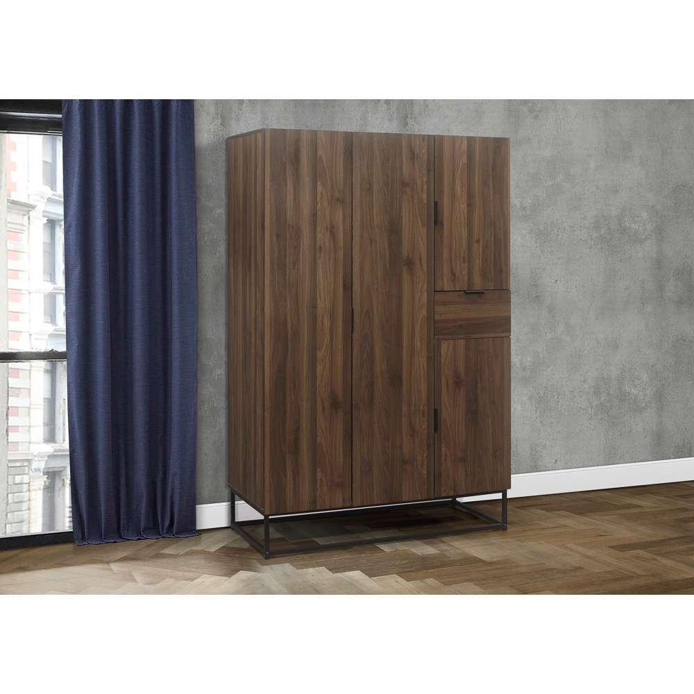 Birlea  Houston 4 Door Wardrobe - Walnut
