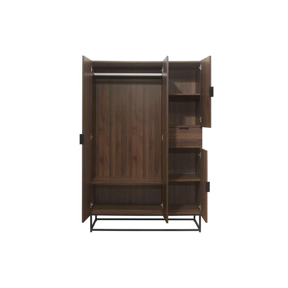 Walnut - Birlea - Houston 4 Door Wardrobe - 6
