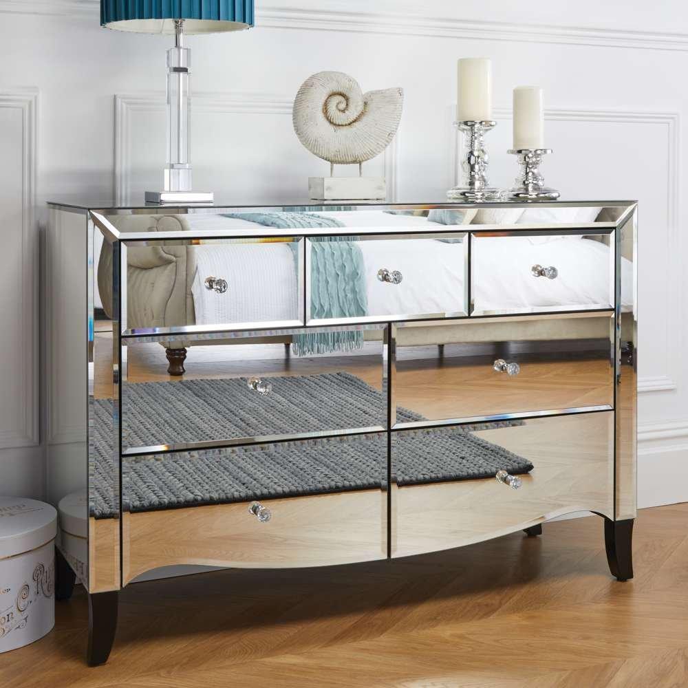 Birlea  Palermo 3 Over 4 Chest - Mirrored