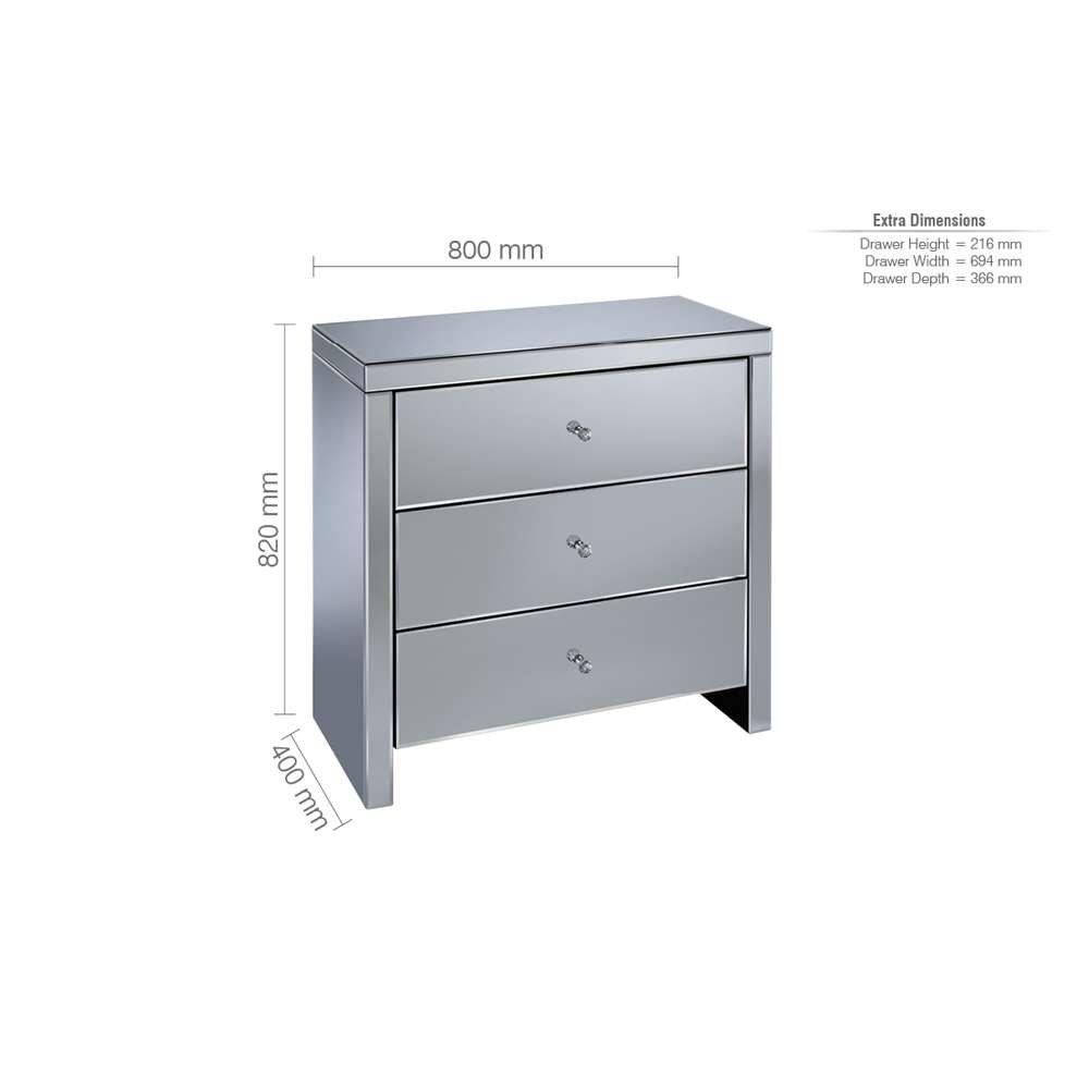 Mirrored - Birlea - Seville 3 Drawer Chest - 5