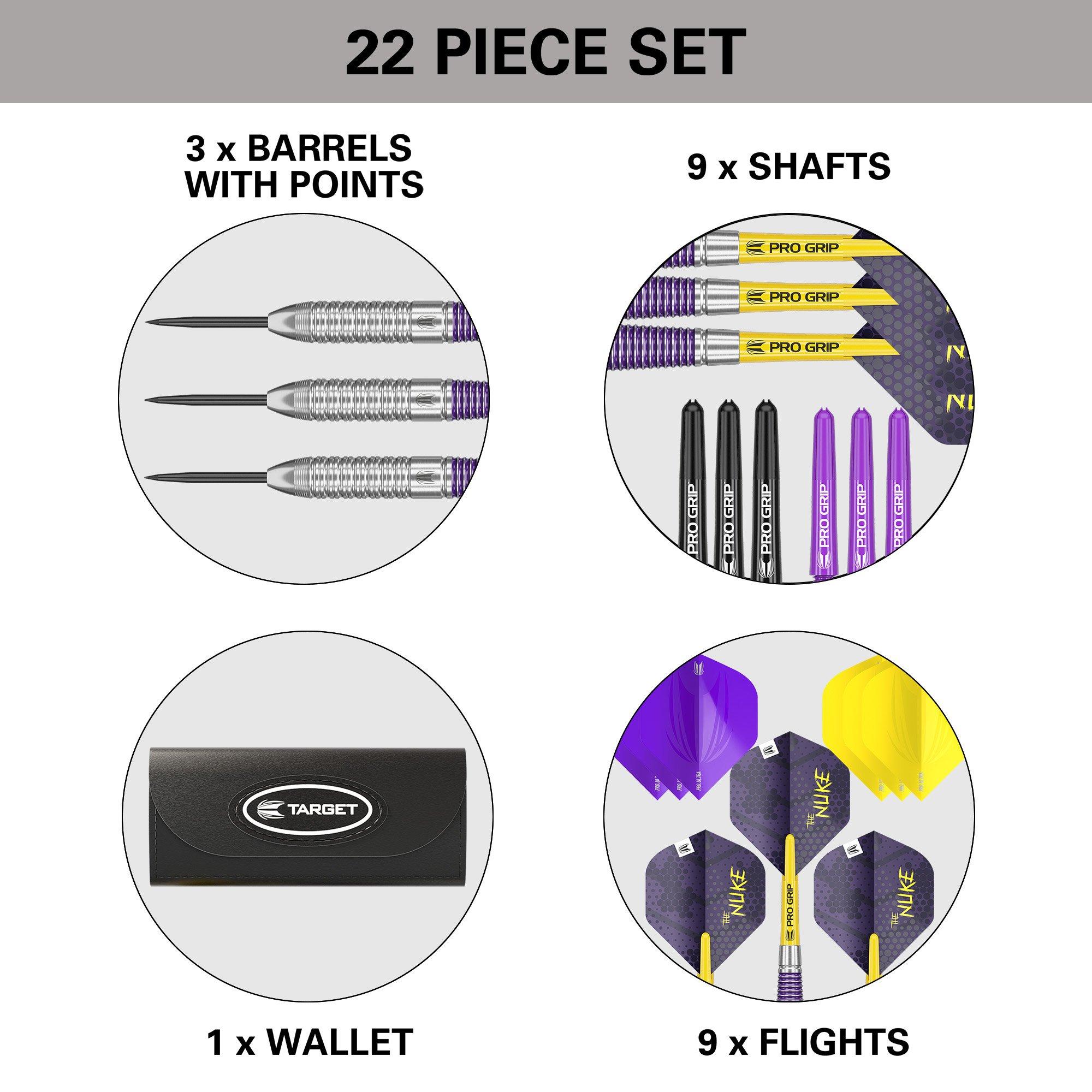 Purple/Yellow - Target Darts - Luke Littler 22G Brass Dart Set - 5
