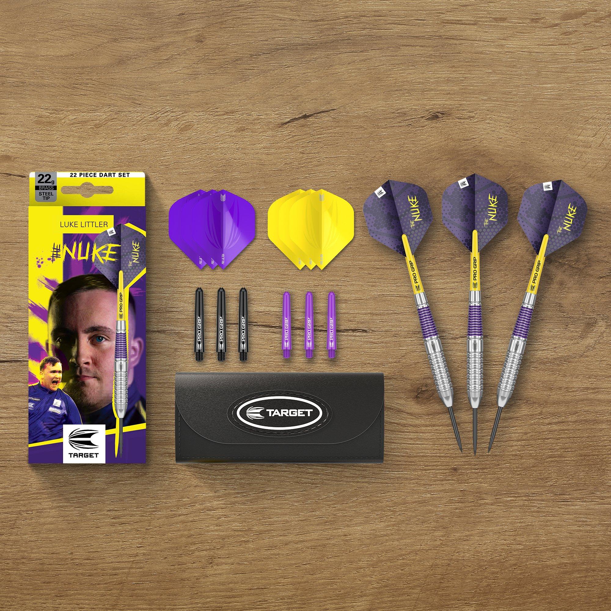 Purple/Yellow - Target Darts - Luke Littler 22G Brass Dart Set - 6