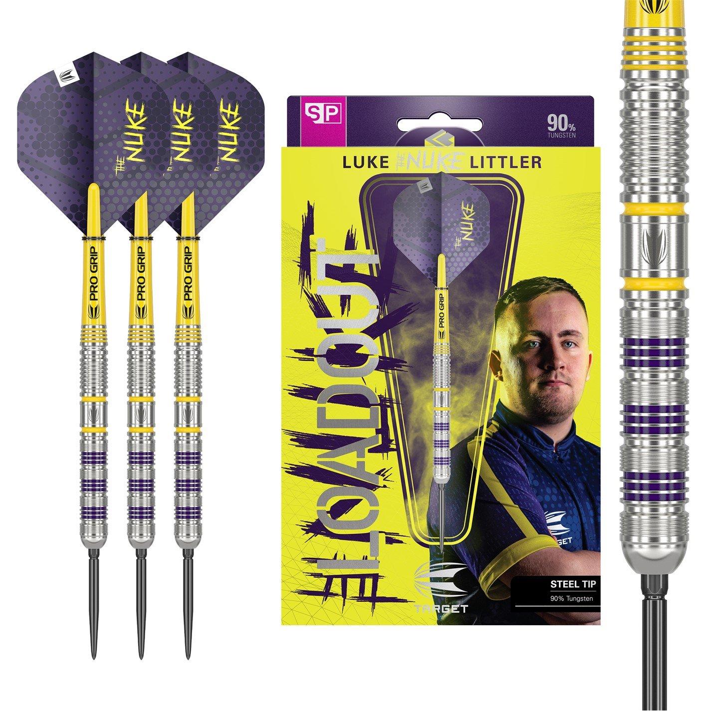 Target Darts  Luke Littler Loadout 23G Tungsten Darts - Purple/Yellow - 23G