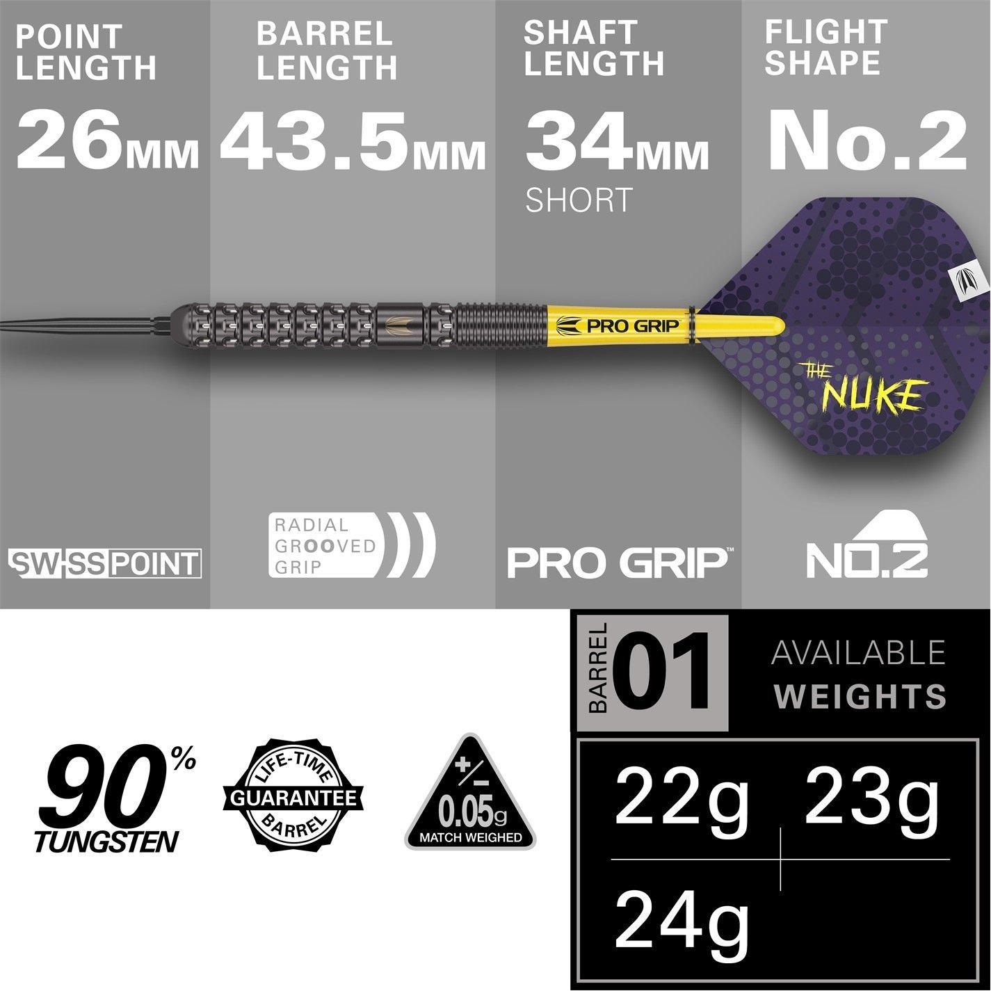 Purple/Yellow - Target Darts - Luke Littler G1 23G Tungsten Darts - 2