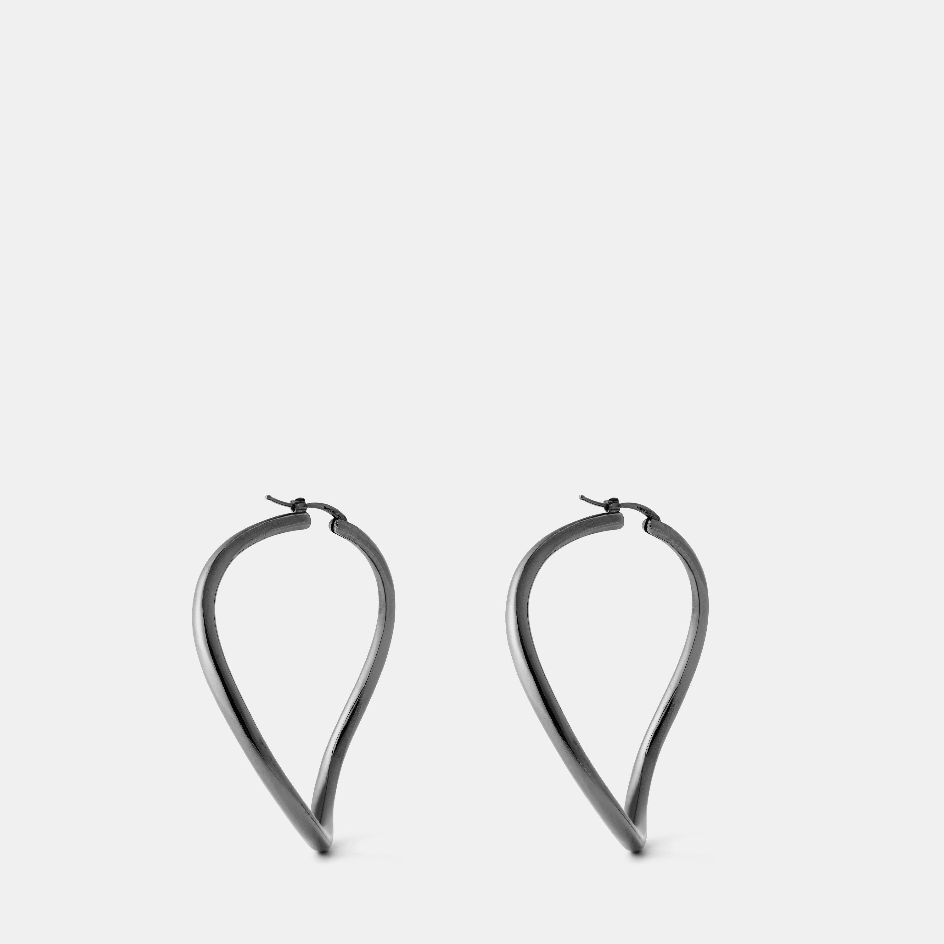 Black Ruthenium - Valentino Garavani - Women's Show Hoop Earrings - 2