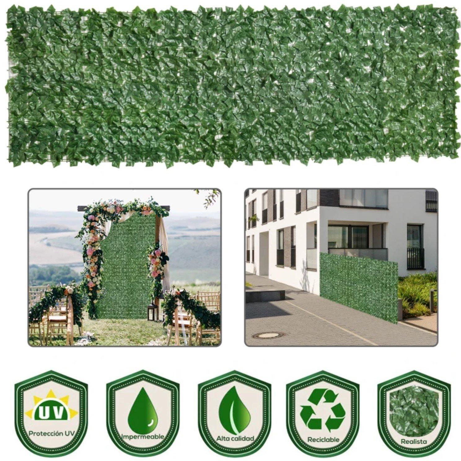 Green - Outsunny - Outsunny 1-Piece Artificial Leaf Hedge 3m * 1m - 7