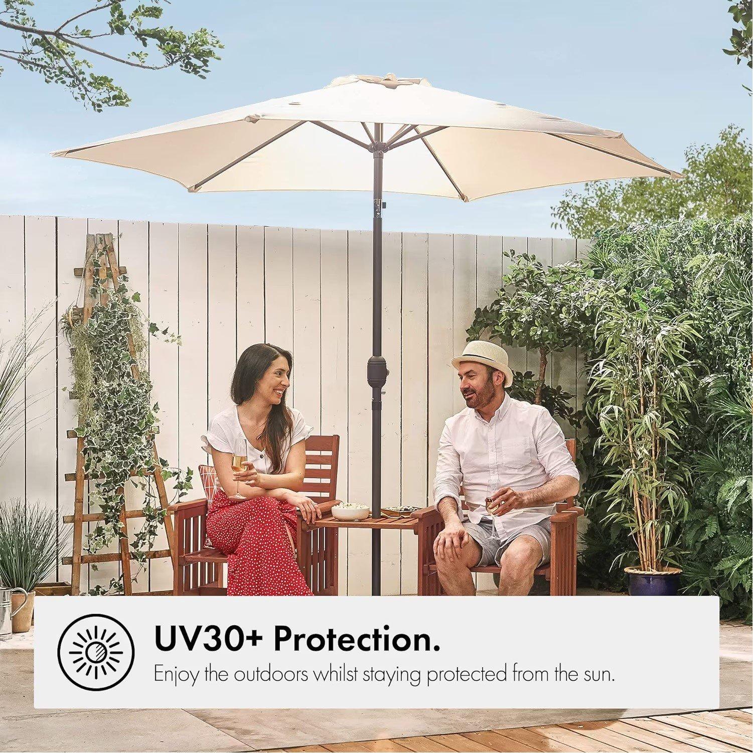 Ivory - VonHaus - Vonhaus 2.7m Steel Garden Parasol - 7