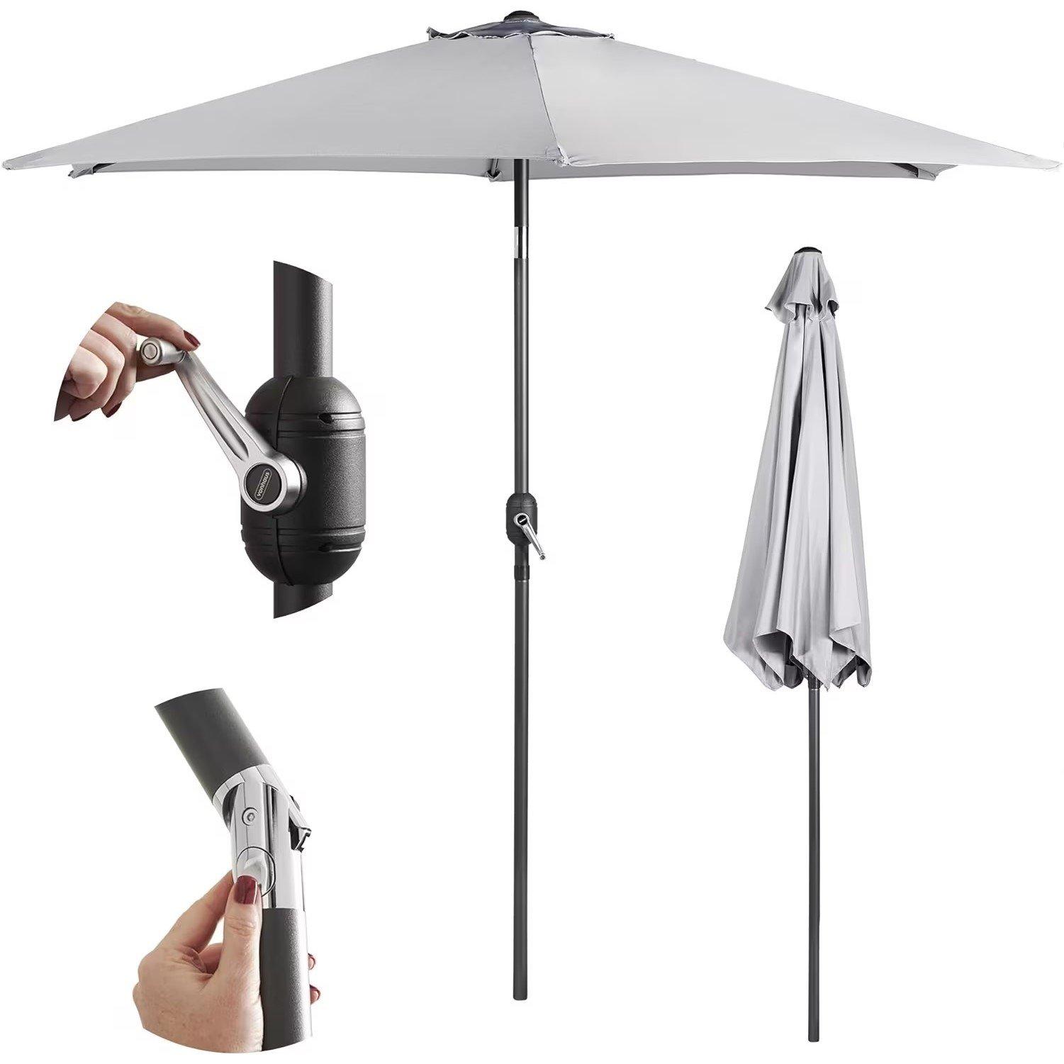 Vonhaus 2.7m Steel Garden Parasol