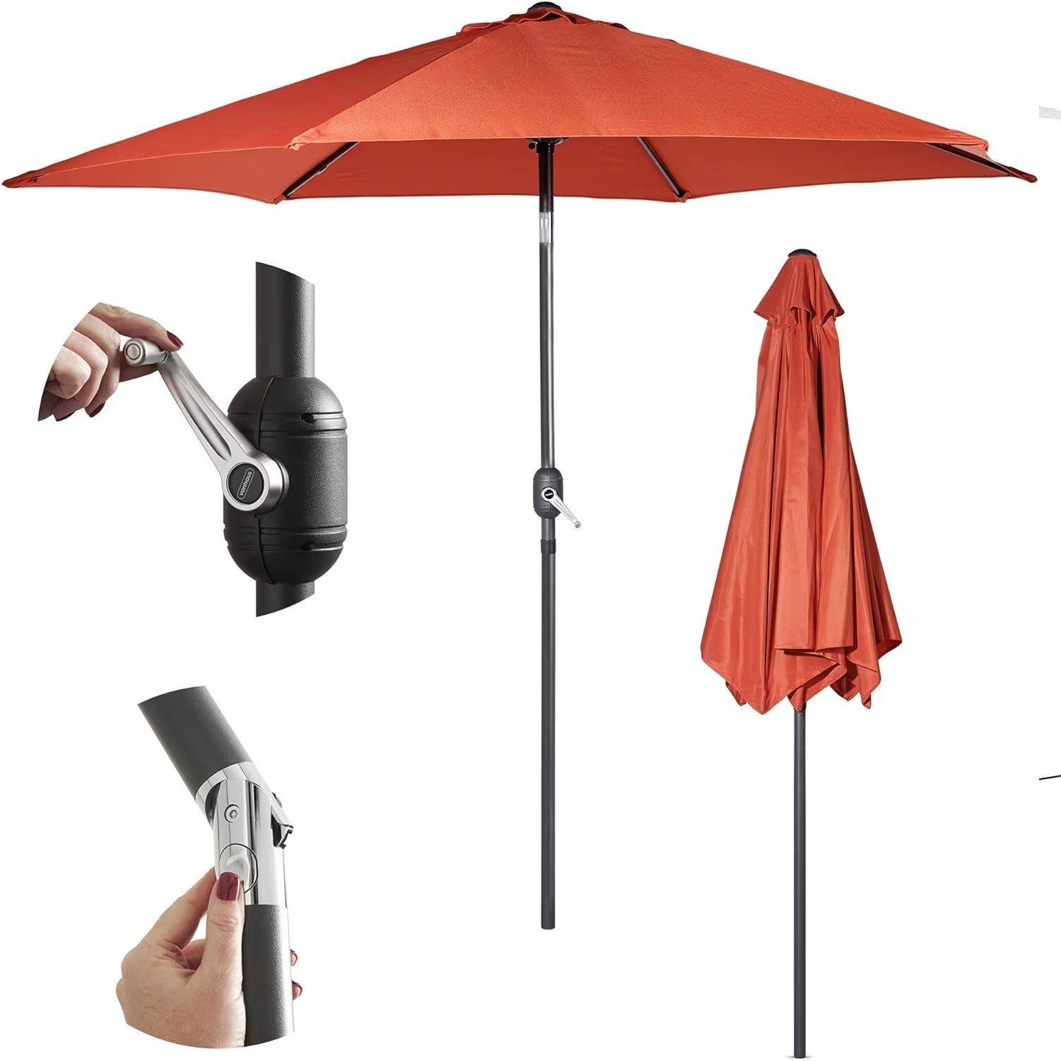 Vonhaus 2.7m Steel Garden Parasol