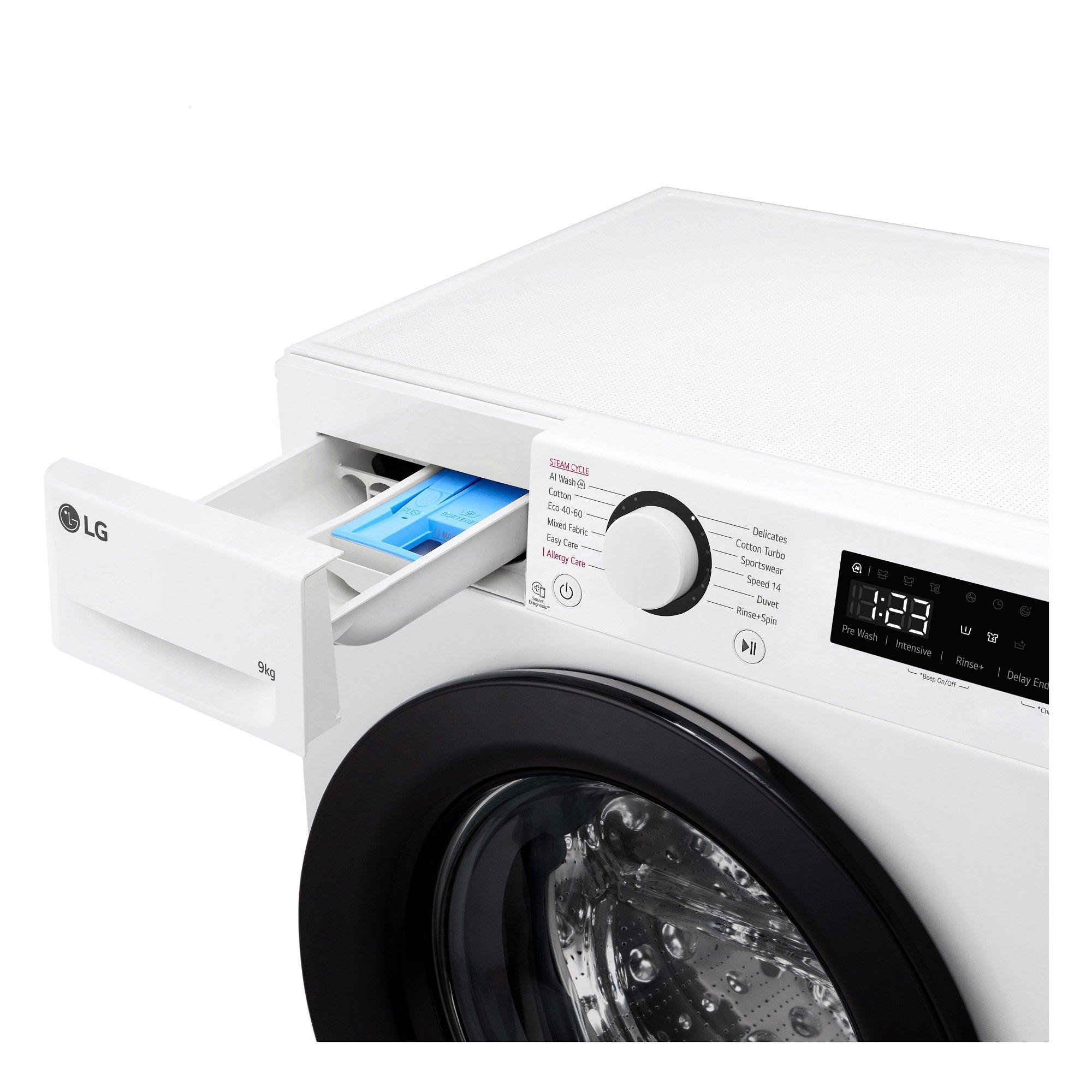 White - LG - LG TURBOWASH F2Y509WBLN1 9KG WASHING MACHINE - 4
