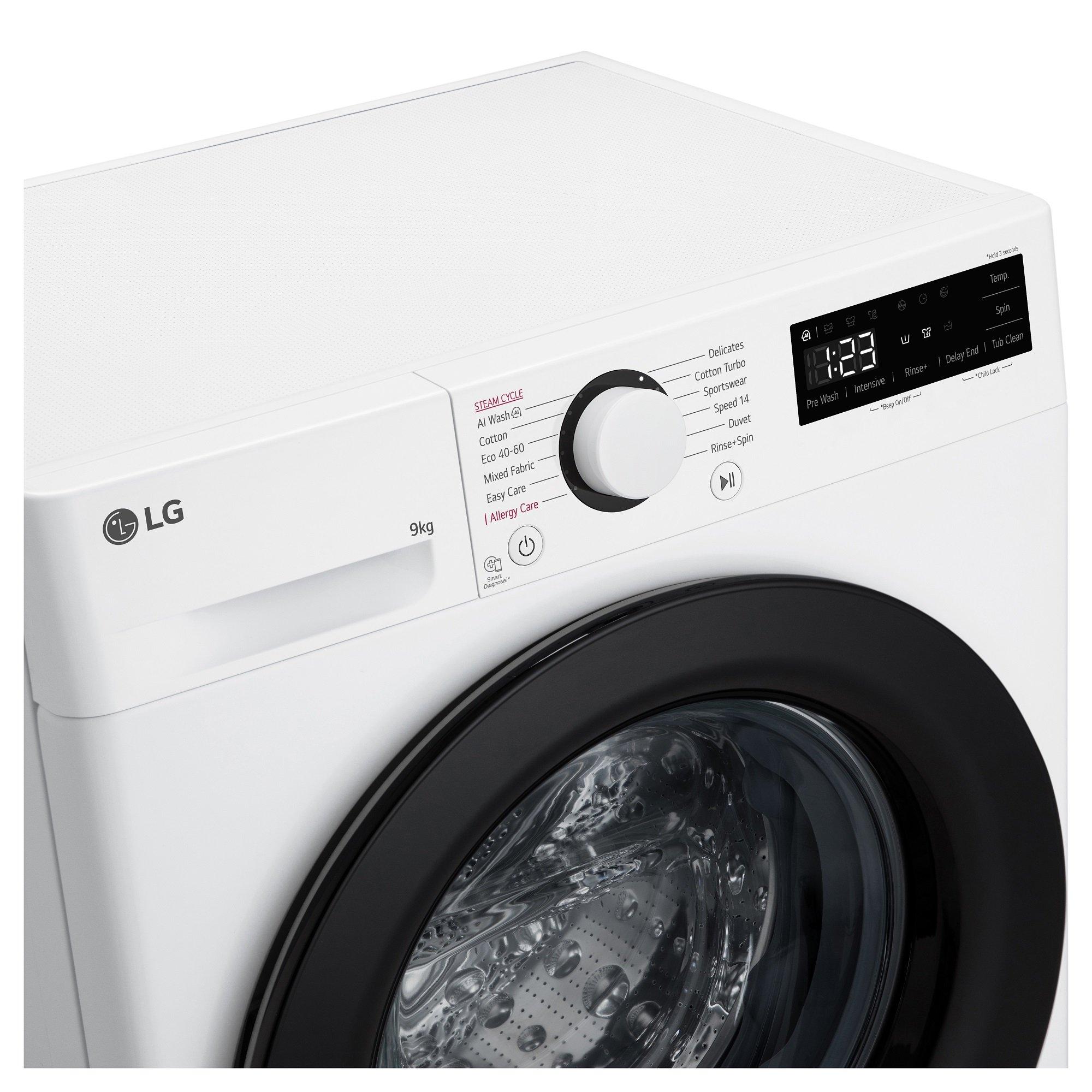 White - LG - LG TURBOWASH F2Y509WBLN1 9KG WASHING MACHINE - 9