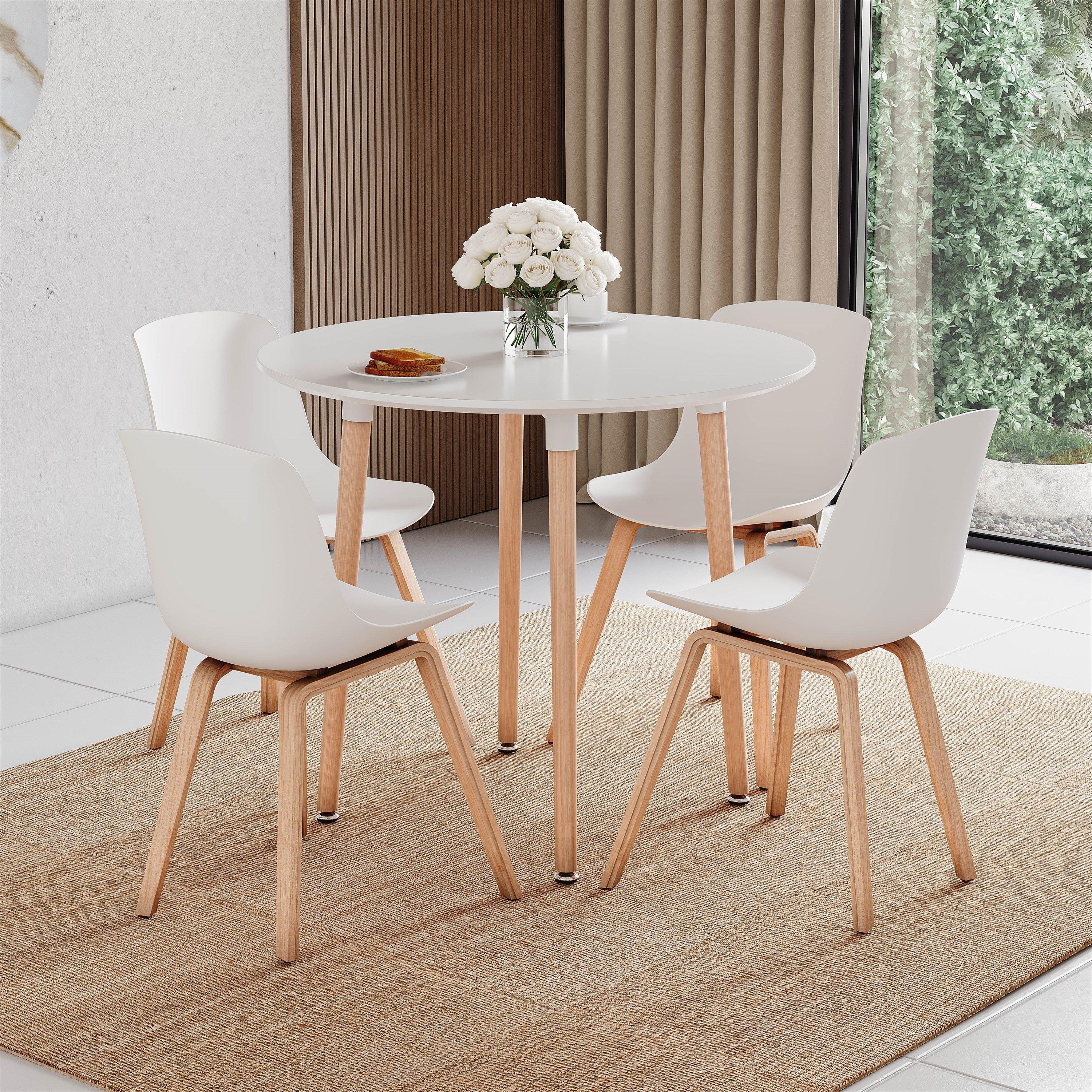 Lassic  Vida Designs Batley 4 Seater Round Dining Table - White - 4 Seater
