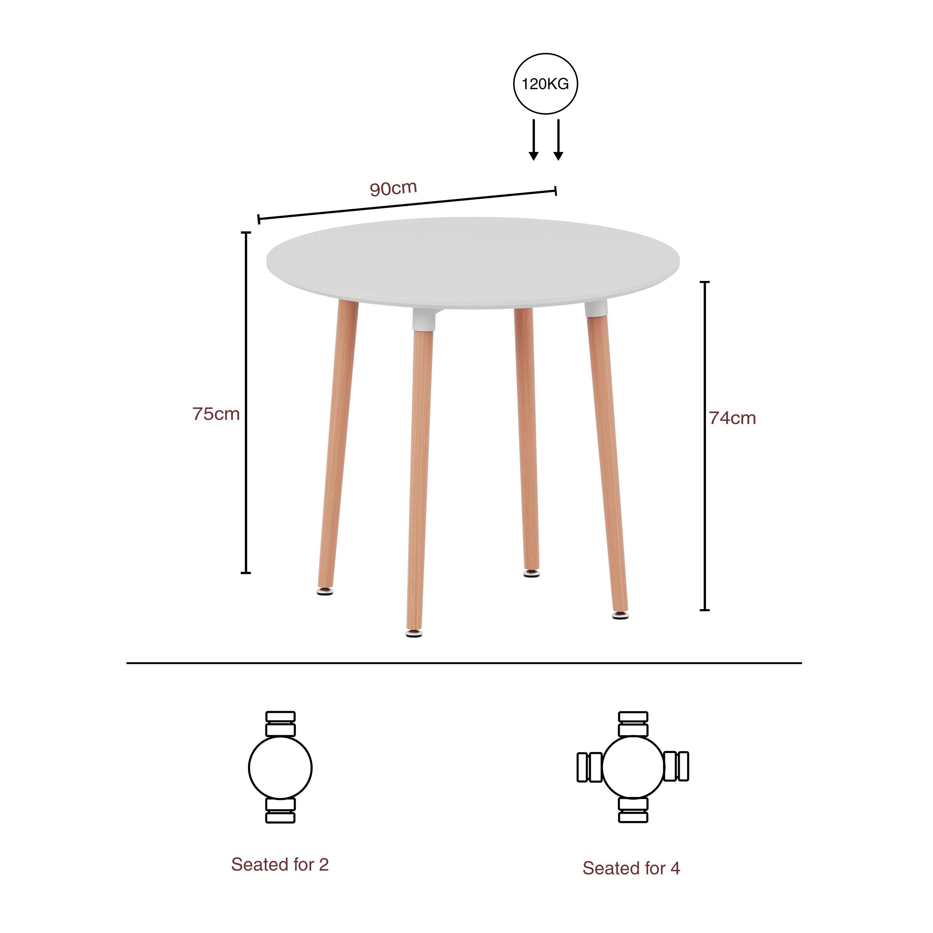 White - Lassic - Vida Designs Batley 4 Seater Round Dining Table - 2