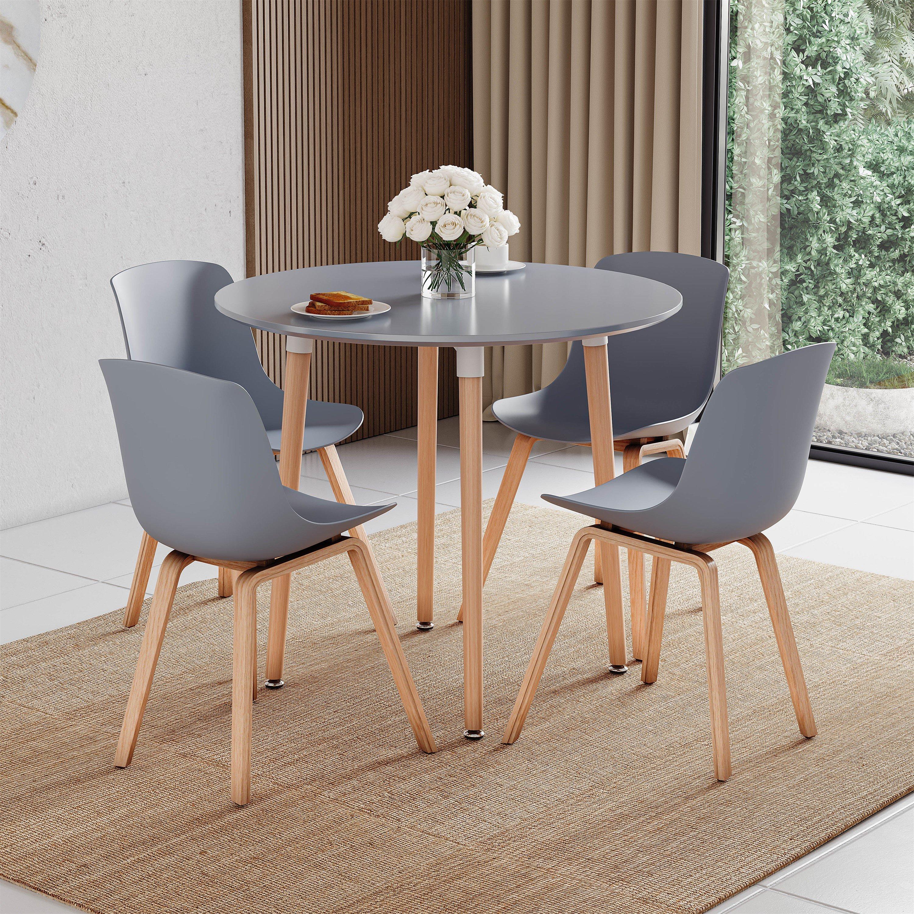Lassic  Vida Designs Batley 4 Seater Round Dining Table - Grey - 4 Seater