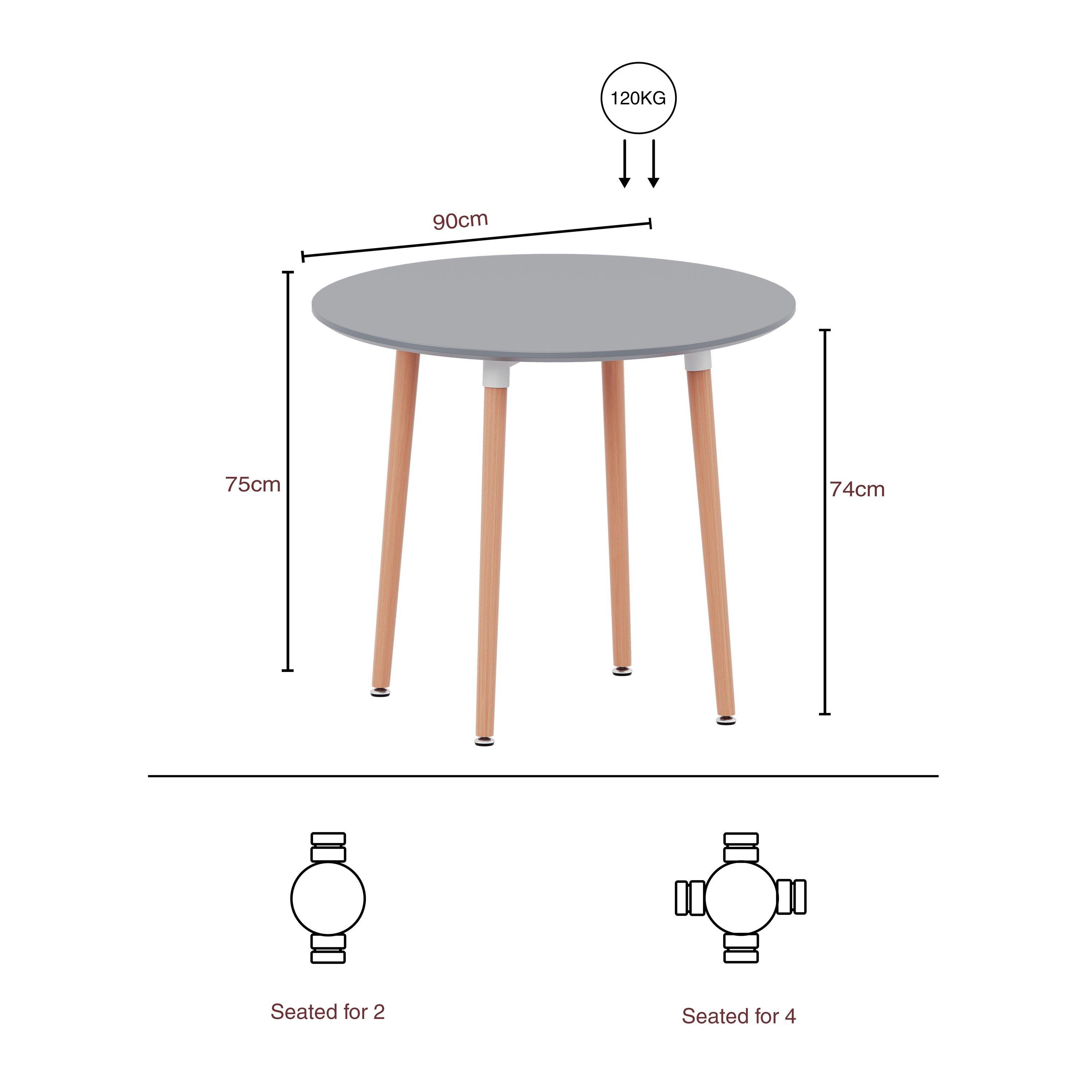 Grey - Lassic - Vida Designs Batley 4 Seater Round Dining Table - 2