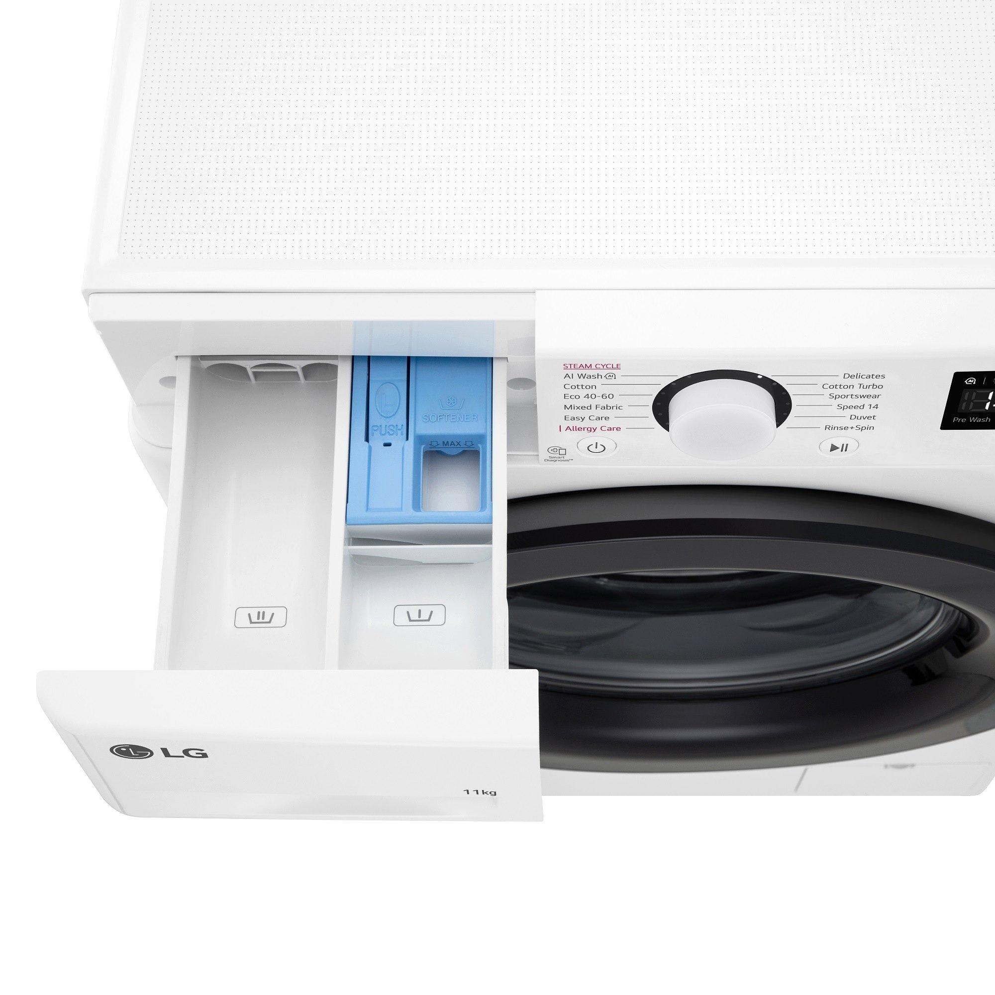 White - LG - LG TURBOWASH F4Y511WBLN1 11KG WASHING MACHINE - 7