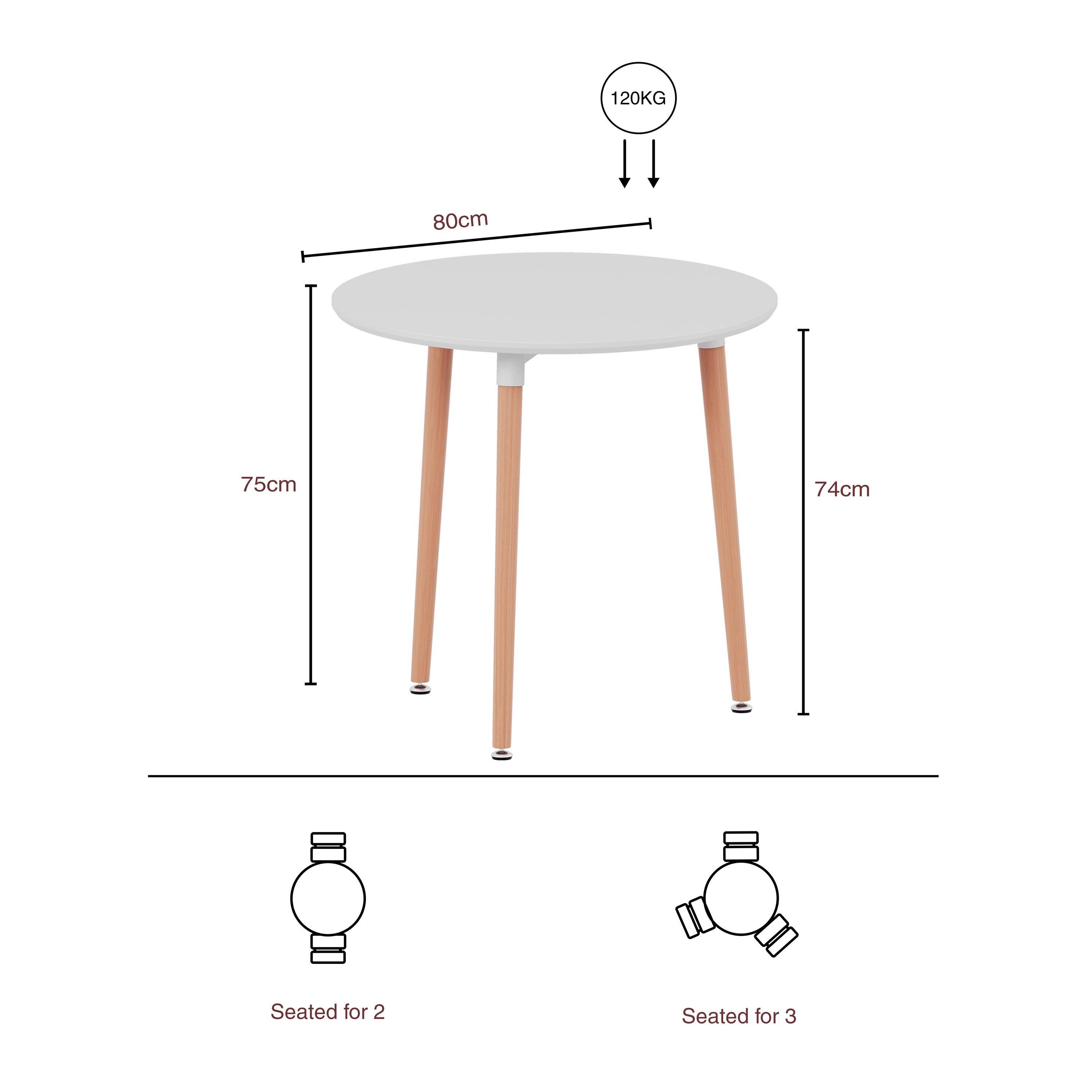 White - Lassic - Vida Designs Batley 3 Seater Round Dining Table - 2