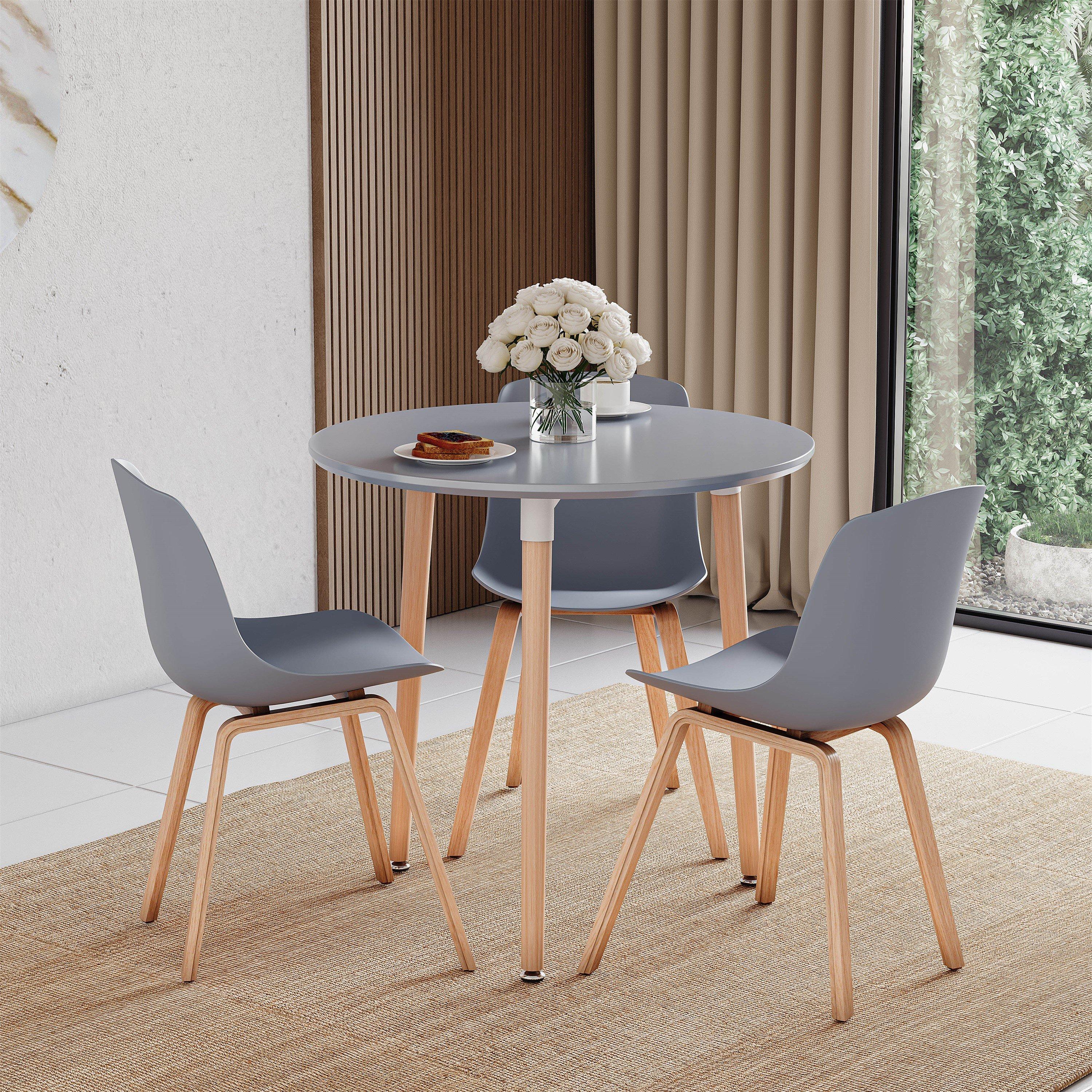 Lassic  Vida Designs Batley 3 Seater Round Dining Table - Grey - 3 Seater