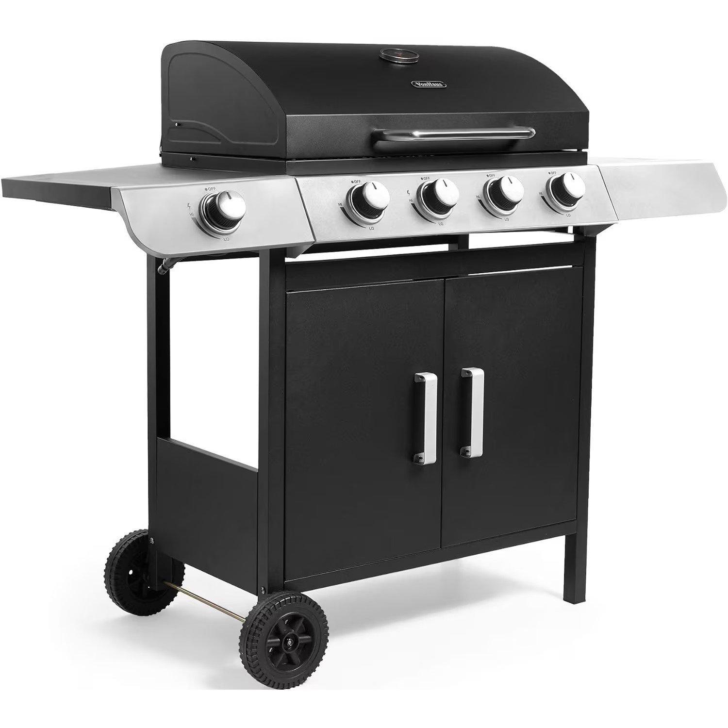 Black - VonHaus - VonHaus - 4+1 Burner Gas Barbecue - 1