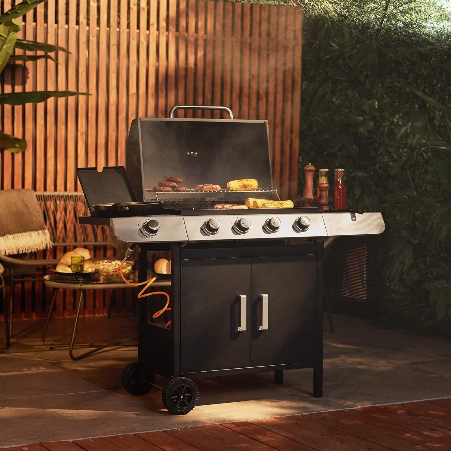 Black - VonHaus - VonHaus - 4+1 Burner Gas Barbecue - 2