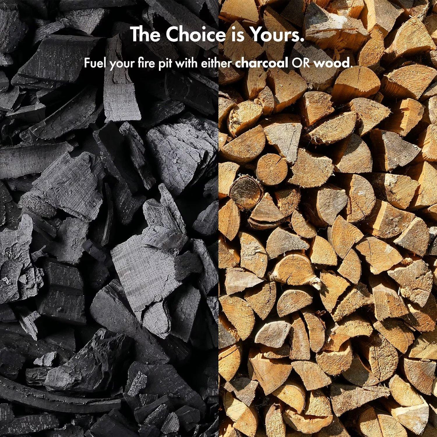 Black - VonHaus - VonHaus - Flame Design Round Fire Pit - 6