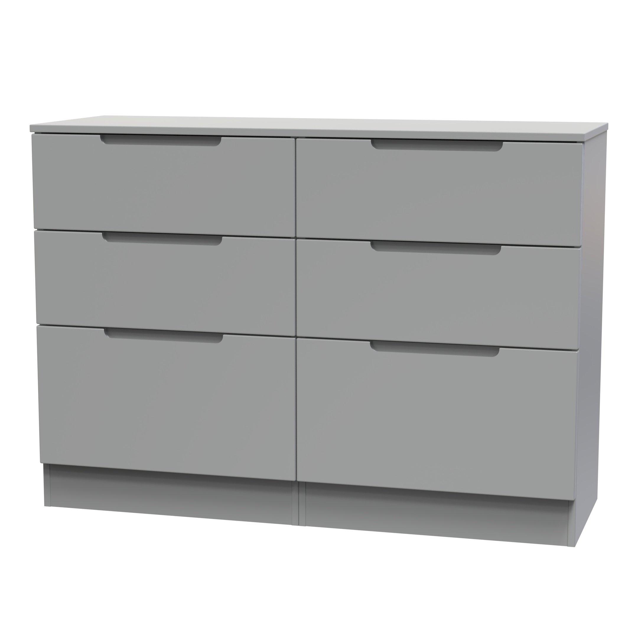 Dusk Grey - Welcome Furniture - Milan 6 Drawer Chest - Ready Assembled - 3