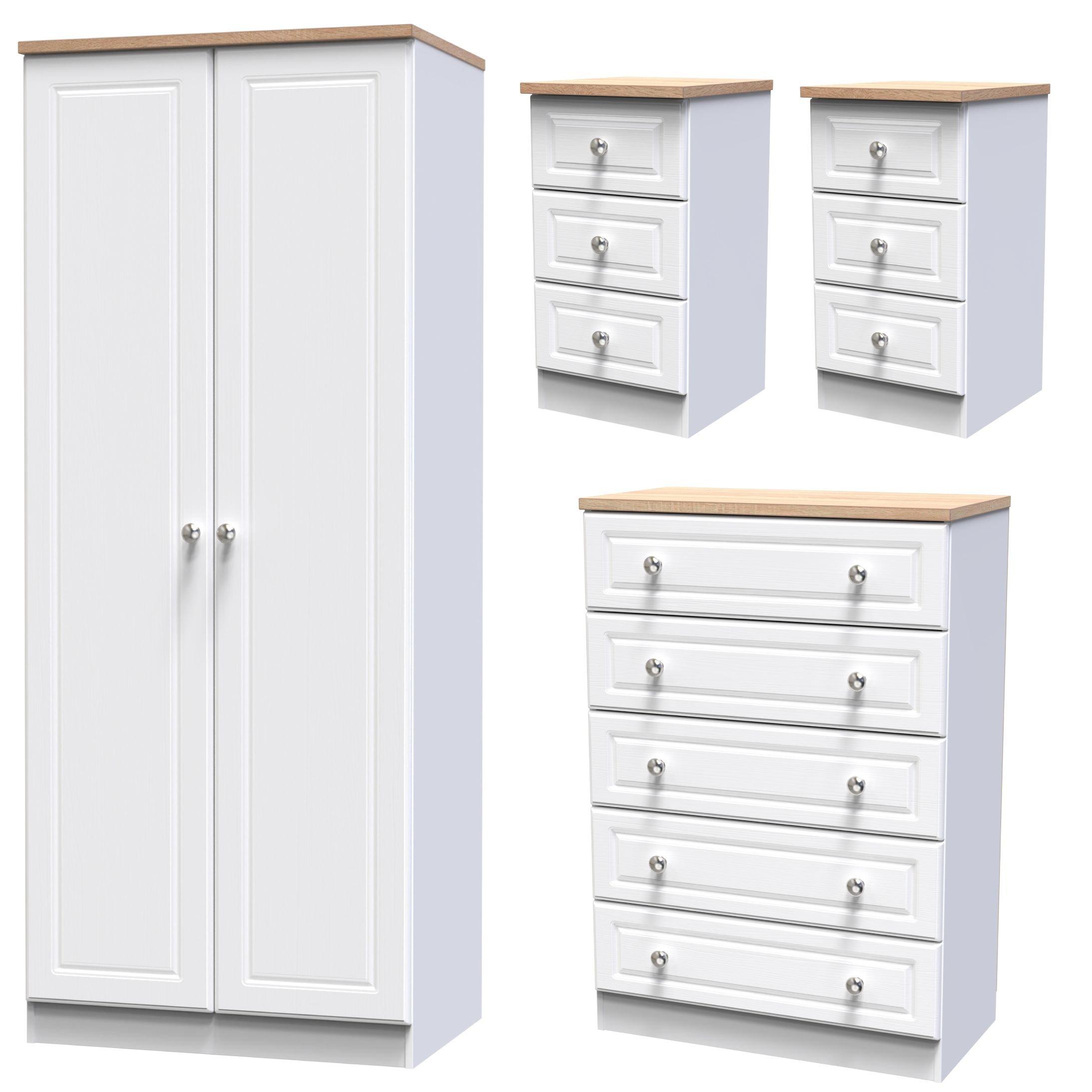 White Ash & Bar - Welcome Furniture - Norfolk 4 pce Set (060 012 001 001) - Ready Ass - 1
