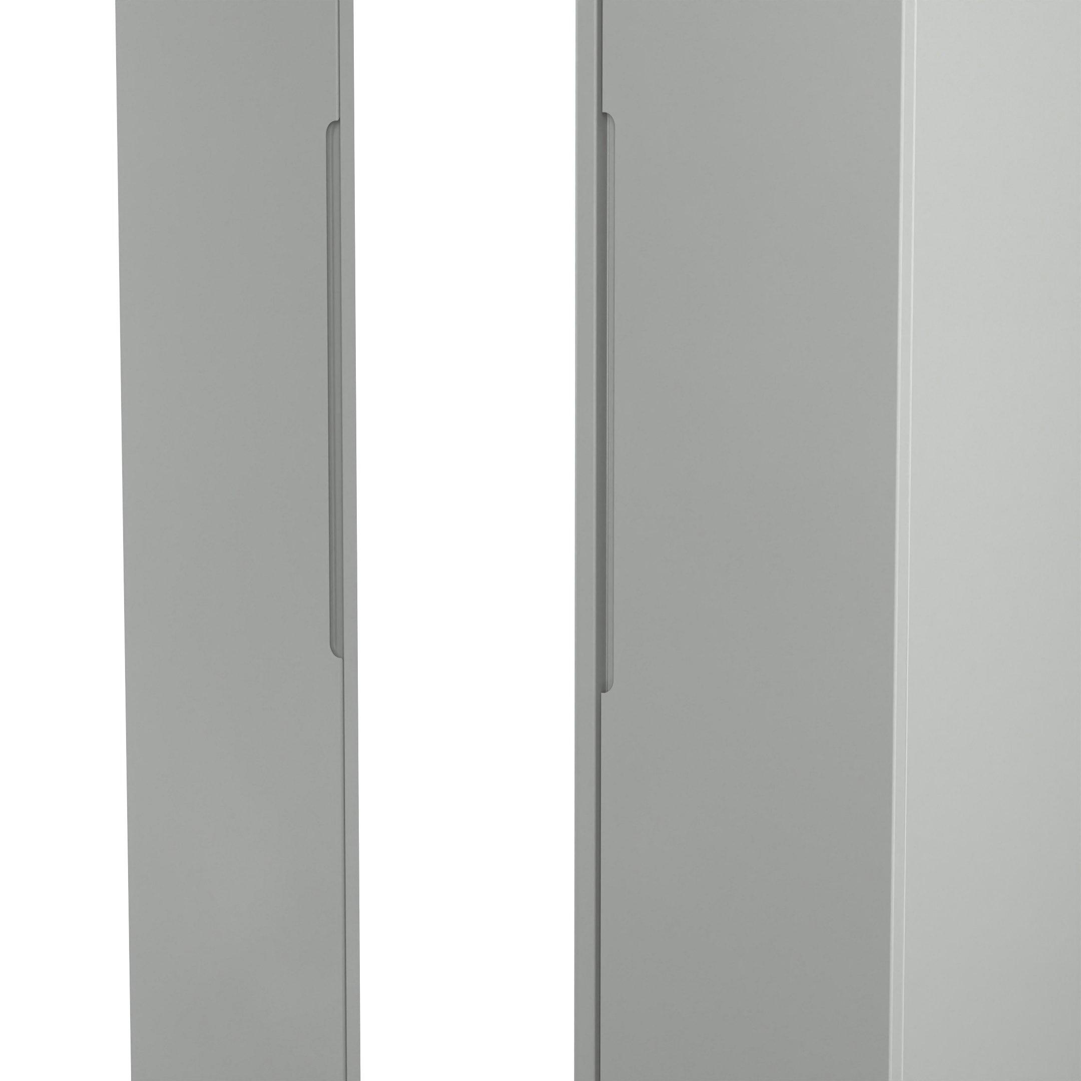 Dusk Grey - Welcome Furniture - Milan Tall Triple Mirror Wardrobe - Ready Assemble - 4