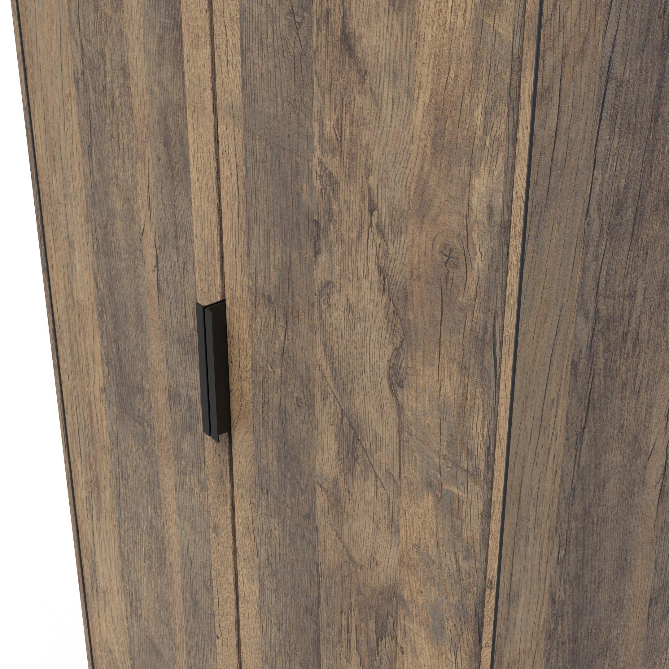 Vintage Oak - Welcome Furniture - Severn 2 Door Wardrobe - Ready Assembled - 5