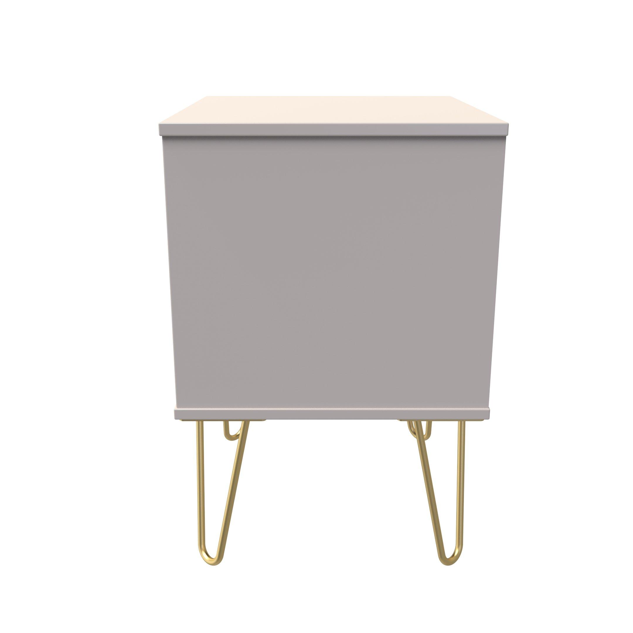 Kashmir Matt - Welcome Furniture - Linear 2 Drawer Bedside Cabinet - Ready Assembled - 2