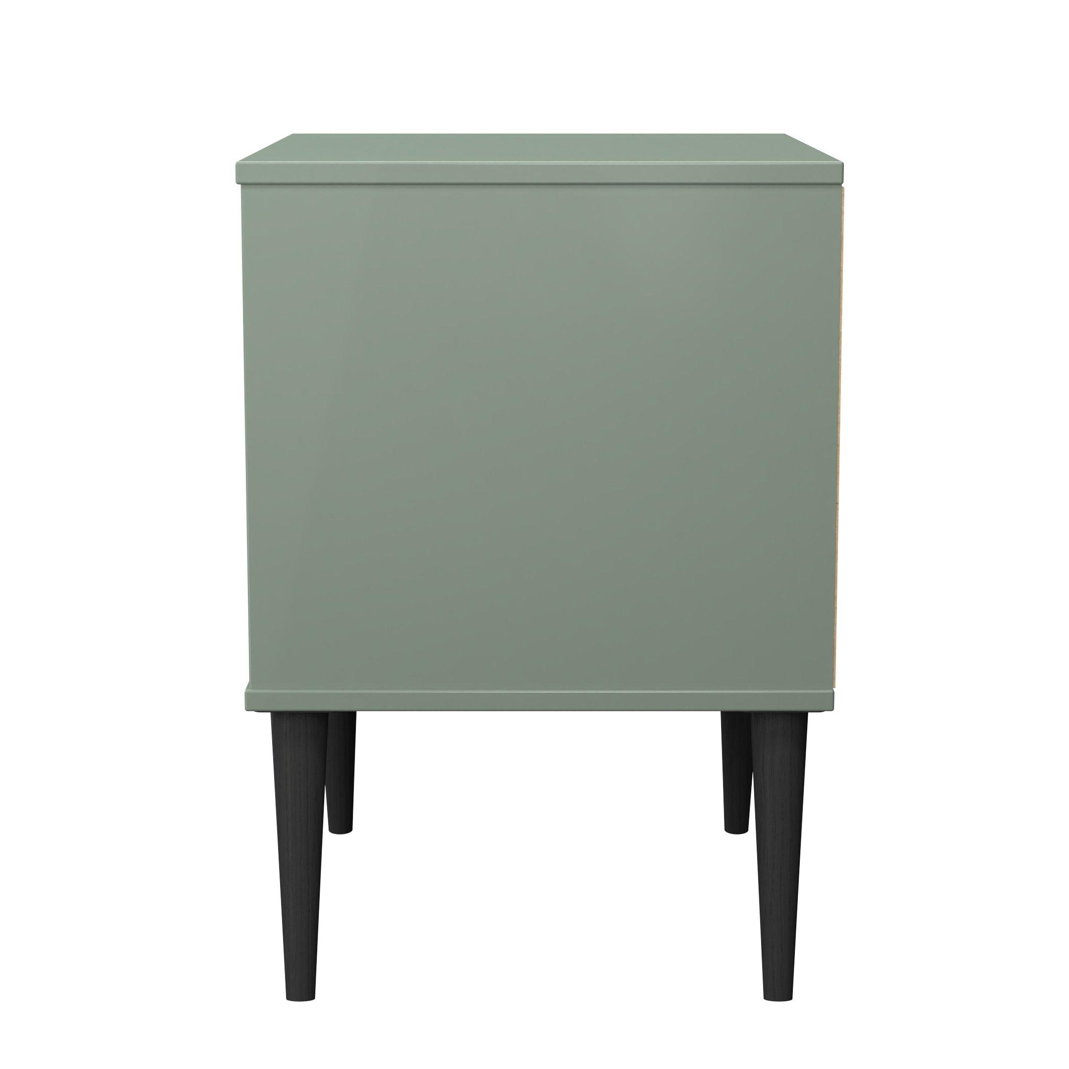 Slatted Oak & R - Welcome Furniture - Fiji 2 Drawer Bedside Cabinet - Ready Assembled - 2