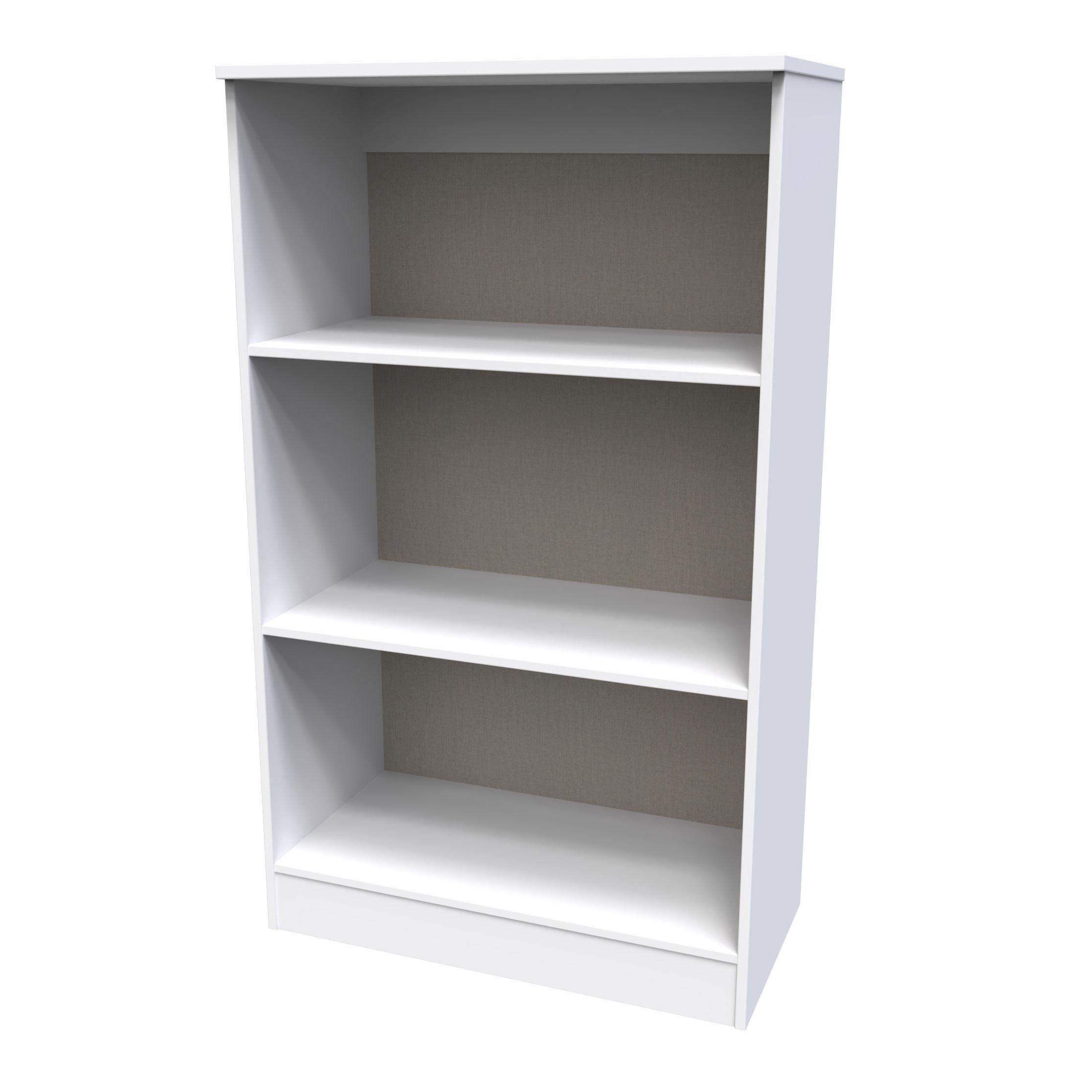 White Matt - Welcome Furniture - Plymouth Bookcase - Ready Assembled - 3