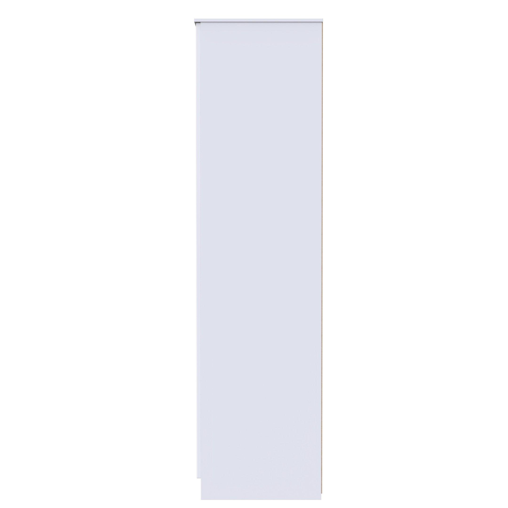 White Gloss & W - Welcome Furniture - Milan Tall Triple Mirror Wardrobe - Ready Assemble - 2