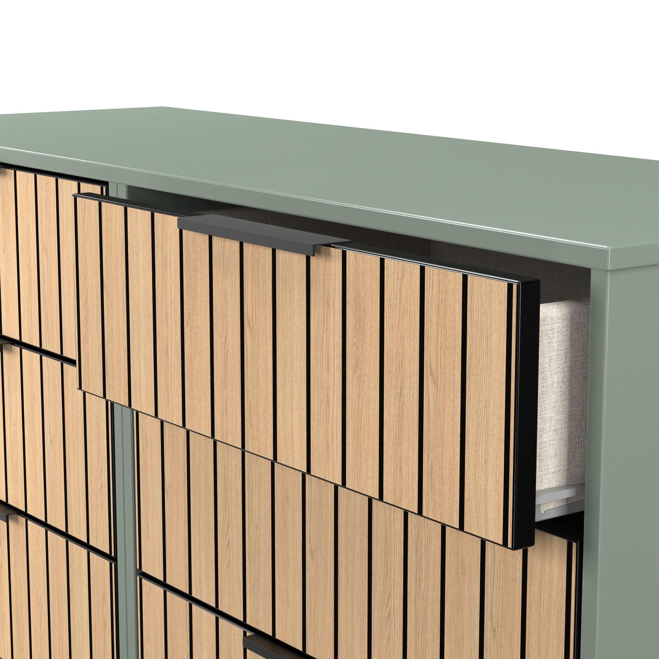 Slatted Oak & R - Welcome Furniture - Fiji 6 Drawer Chest - Ready Assembled - 6