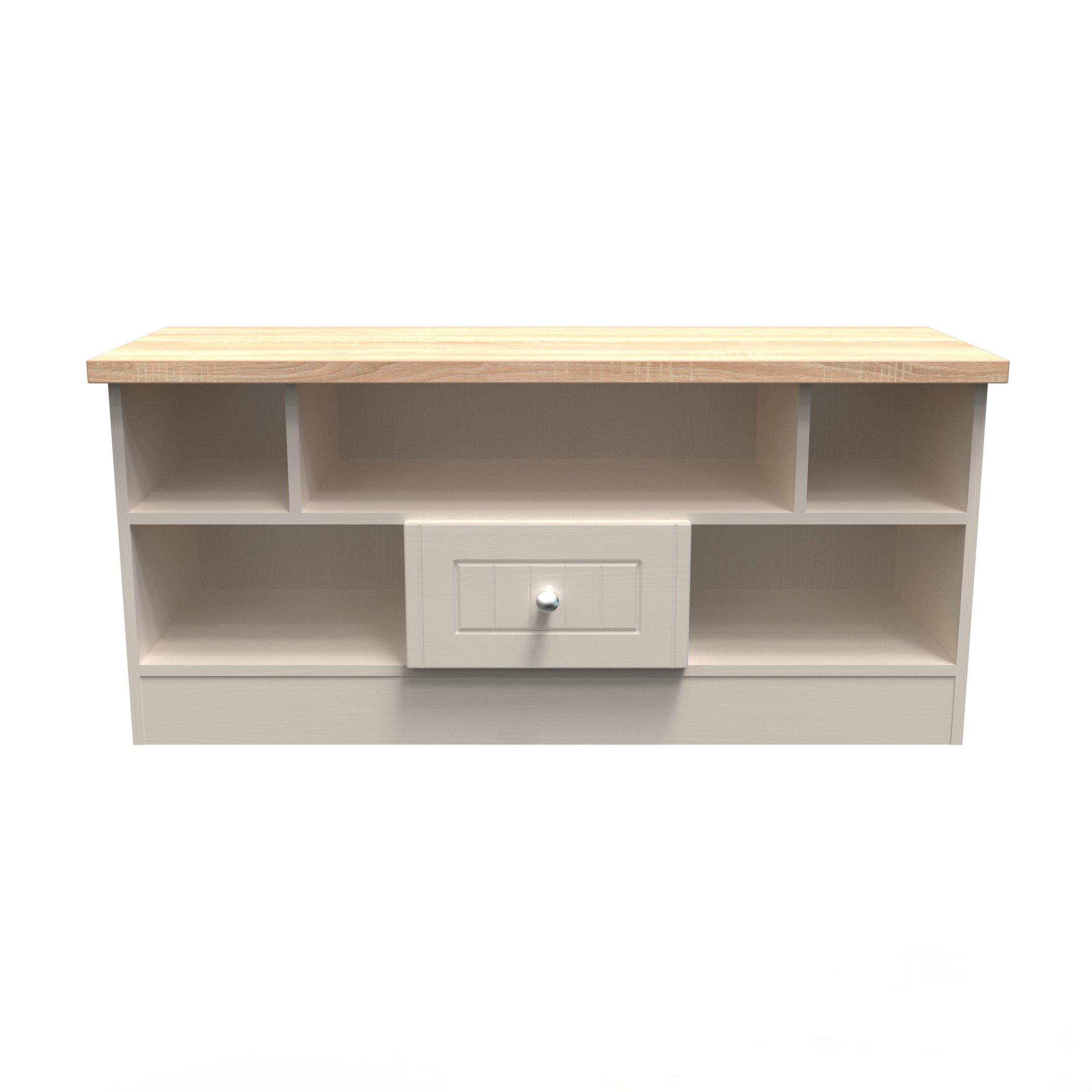 Welcome Furniture  Vienna 1 Drawer Tv & Media Unit - Ready Assembled - Kashmir Ash & B - Medium