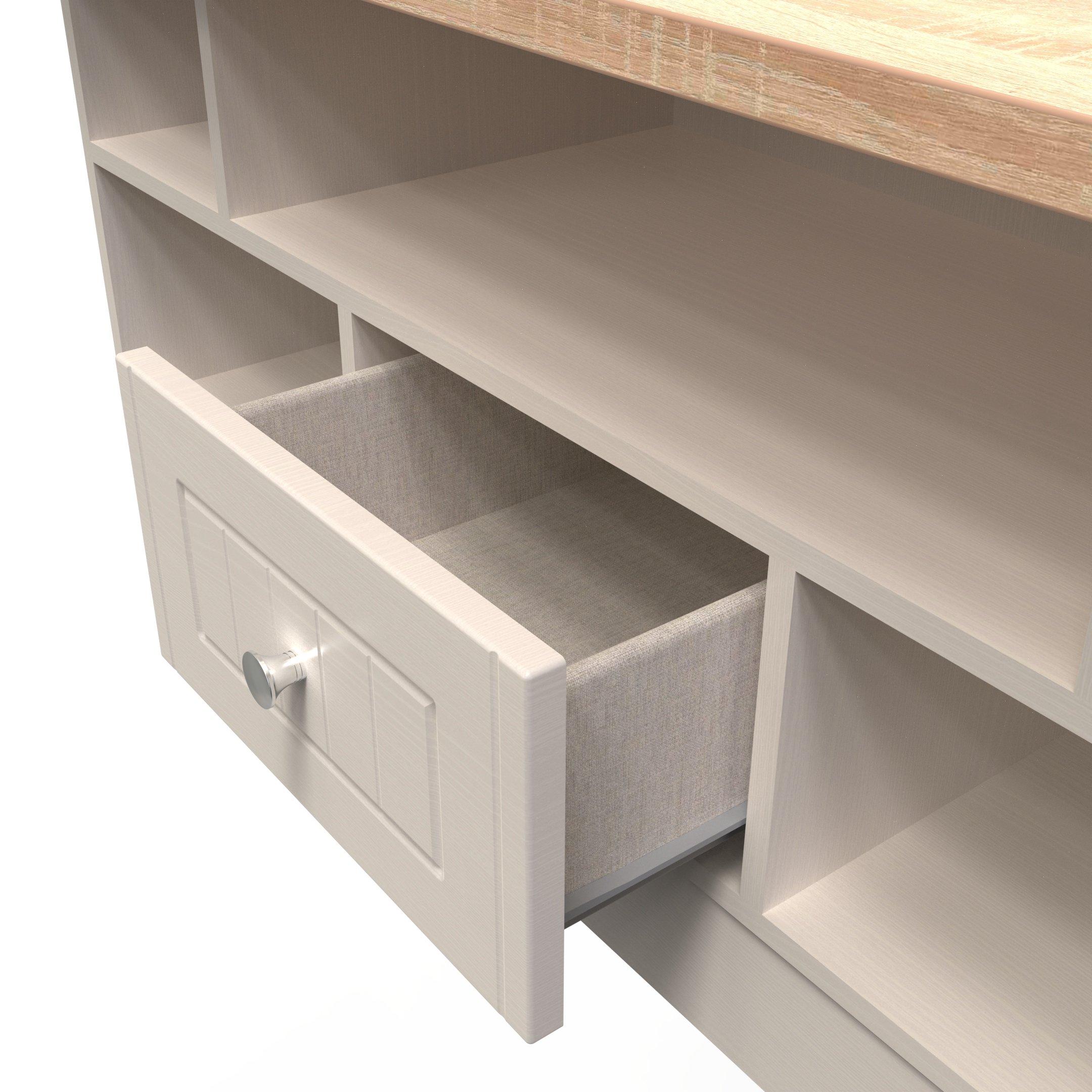 Kashmir Ash & B - Welcome Furniture - Vienna 1 Drawer TV & Media Unit - Ready Assembled - 5