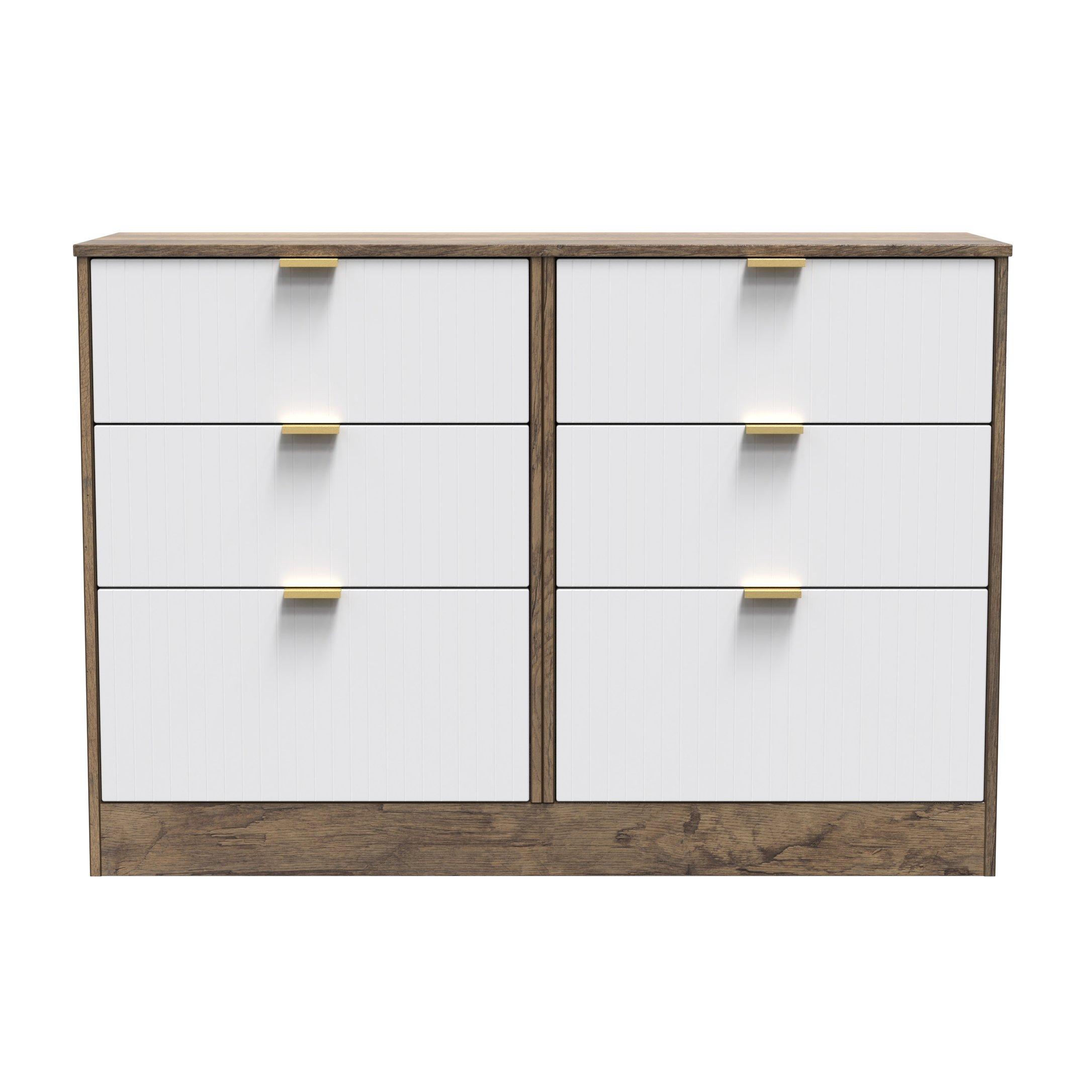 White Matt & Vi - Welcome Furniture - Nashville 6 Drawer Wide Chest - 2