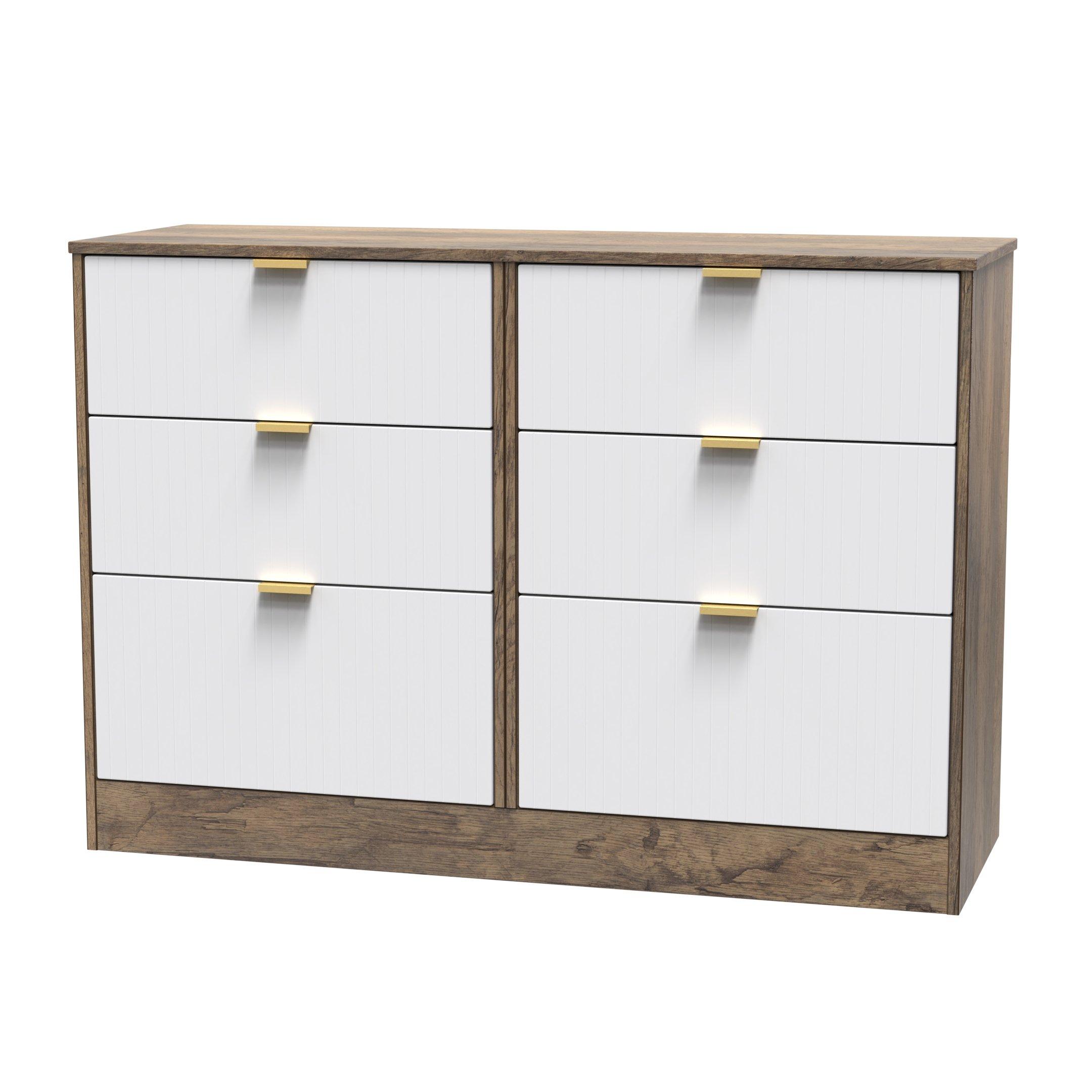 White Matt & Vi - Welcome Furniture - Nashville 6 Drawer Wide Chest - 4